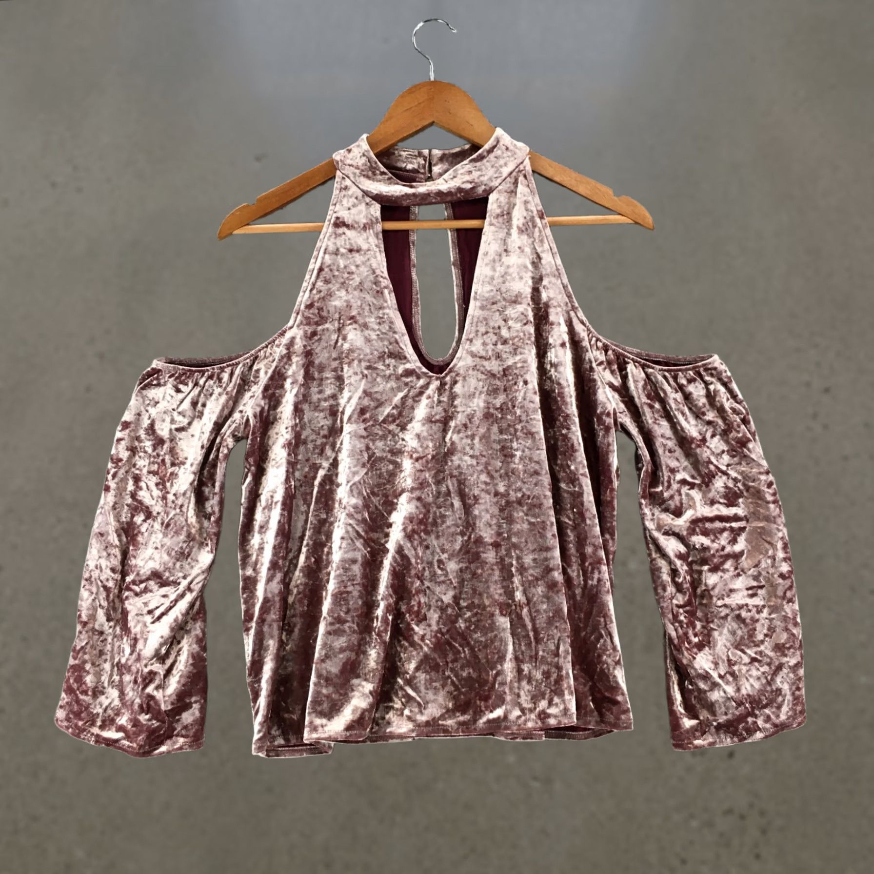 American Eagle Outfitters American Eagle Outfitters Blouse Womens Medium Pink Velvet Casual Shirt Size M / US 6-8 / IT 42-44 - 1 Thumbnail