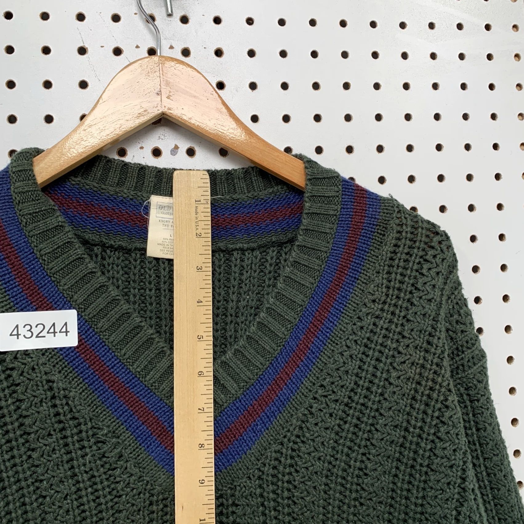 Gap VINTAGE Old Navy Ramie Knit Sweater Mens Large Green Heavyweight V-Neck Pullover Size US L / EU 52-54 / 3 - 6 Thumbnail