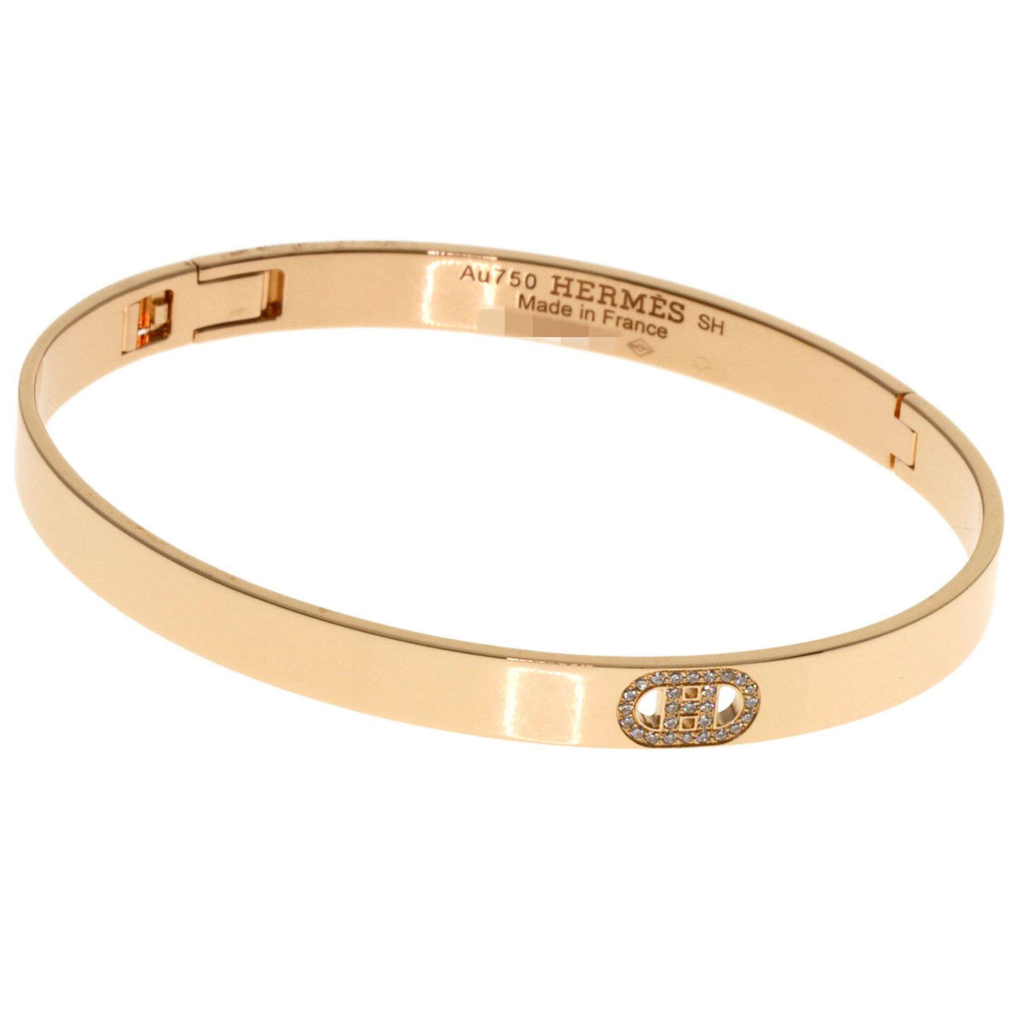 Hermes Hermès H d'Ancre Diamond Bracelet in 18K Pink Gold for Women