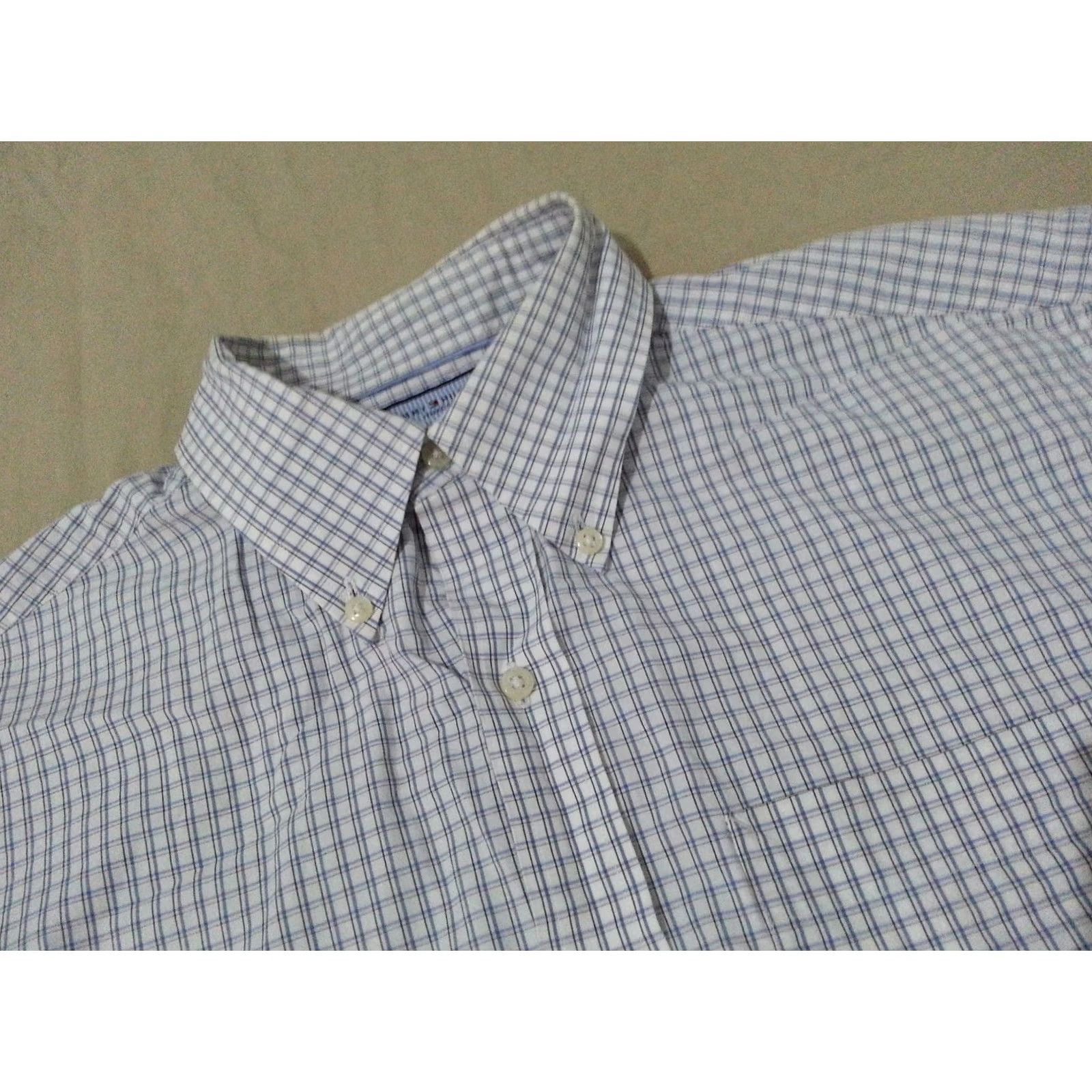 Tommy Hilfiger Tommy Hilfiger Dress Shirt Mens Medium M 15 1/2 32 33 White Cotton Long Button Size 40R - 4 Thumbnail