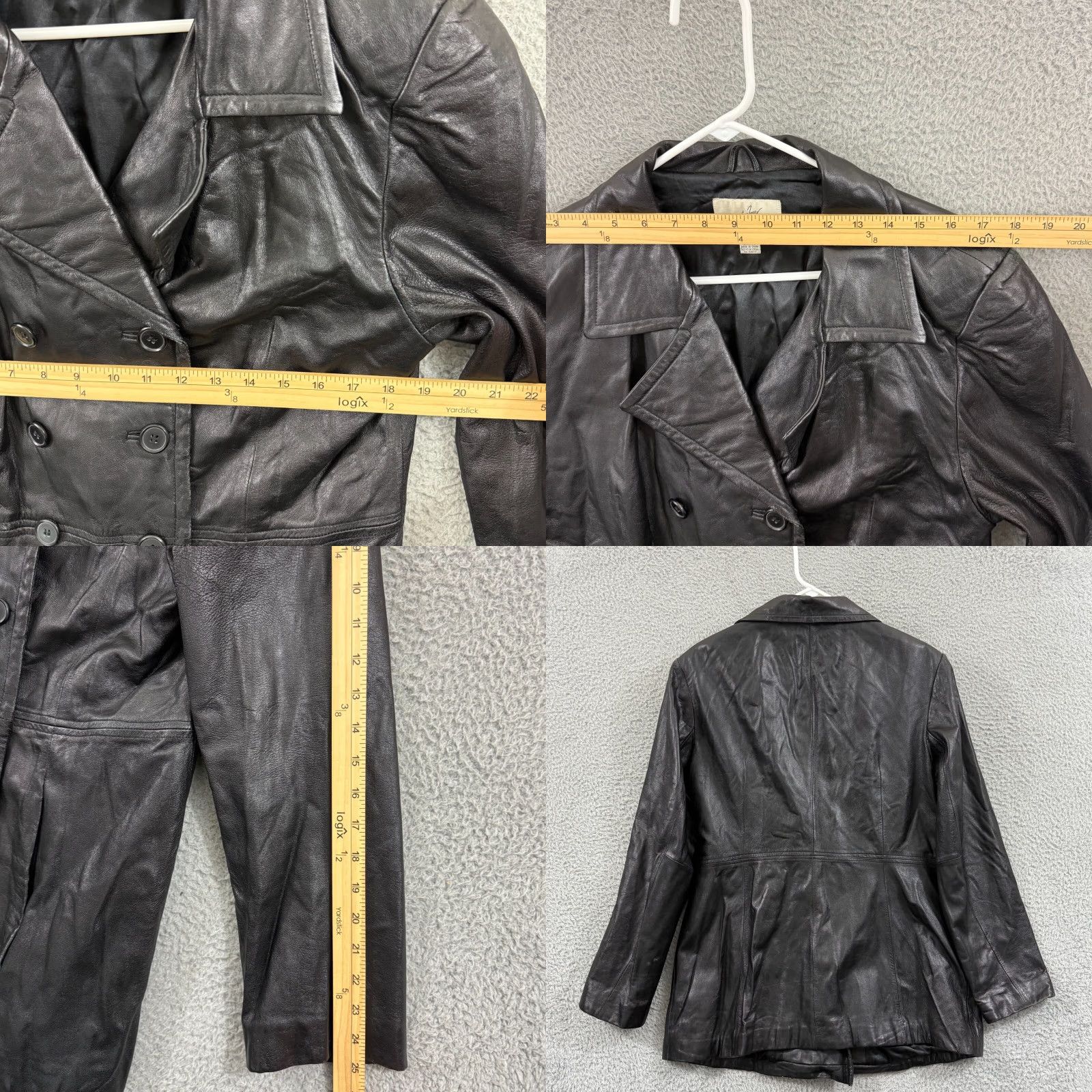 Ferrari VTG Jacqueline Ferrari Jacket Women Large Double Breasted 80s Lambskin Leather Size L / US 10 / IT 46 - 8 Thumbnail