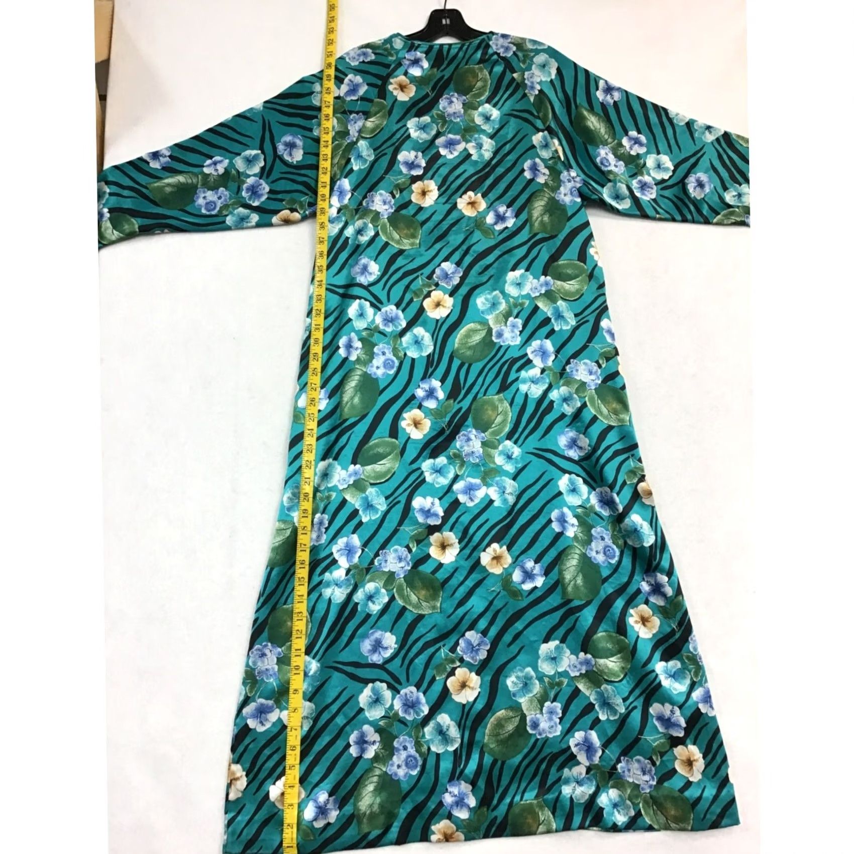 Vintage Cabernet Silk-Like Long Robe Womens Medium Blue Size ONE SIZE - 5 Thumbnail
