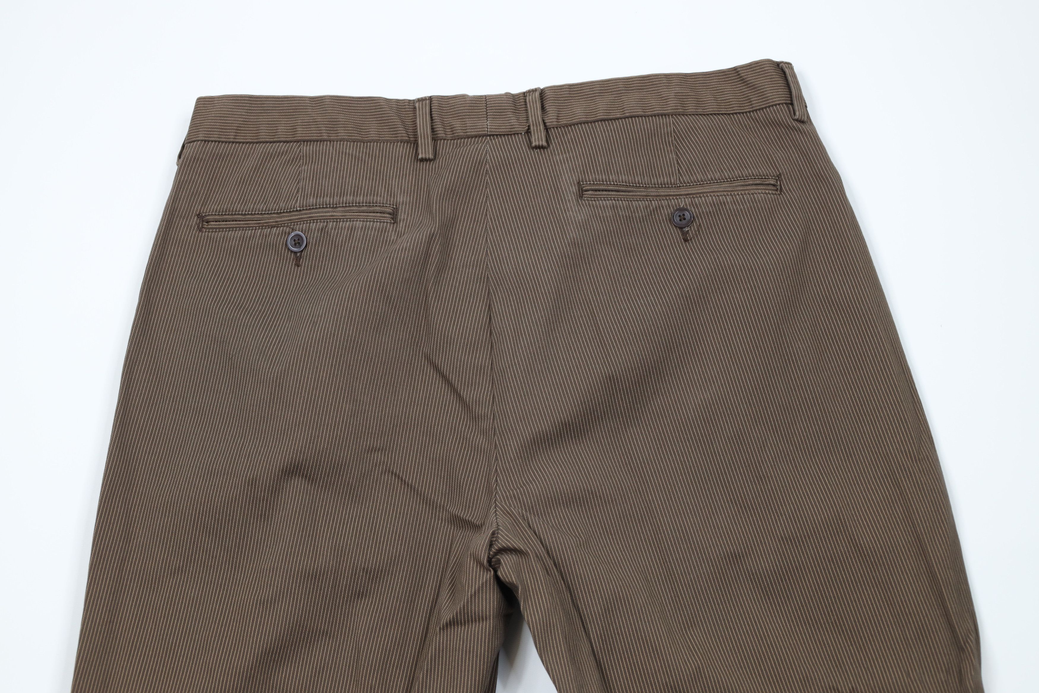 Gap Vintage Y2K Gap Pinstriped Flare Wide Leg Chino Pants Brown Size US 38 / EU 54 - 9 Thumbnail