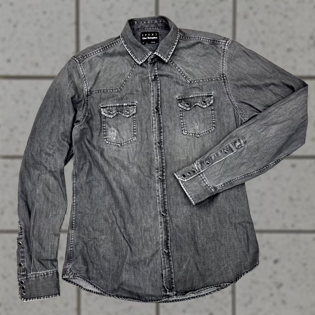 The Kooples The Kooples Shirt Men M Denim Western Long Sleeve Snap Col﻿lared Grey Size US M / EU 48-50 / 2 - 1 Thumbnail