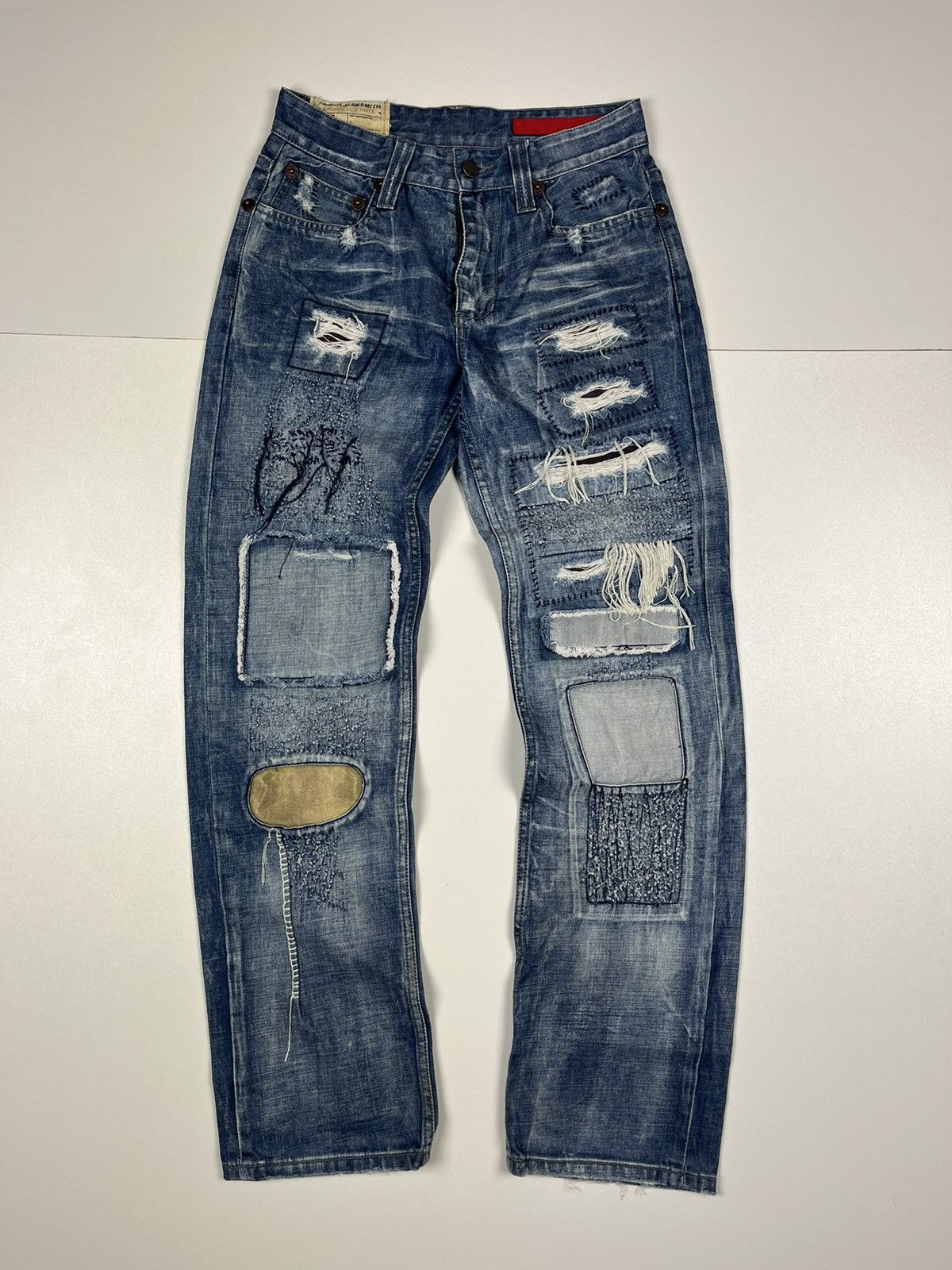 Japanese Brand Tough jeansmith patchwork distressed denim jeans Size US 30 / EU 46 - 1 Thumbnail