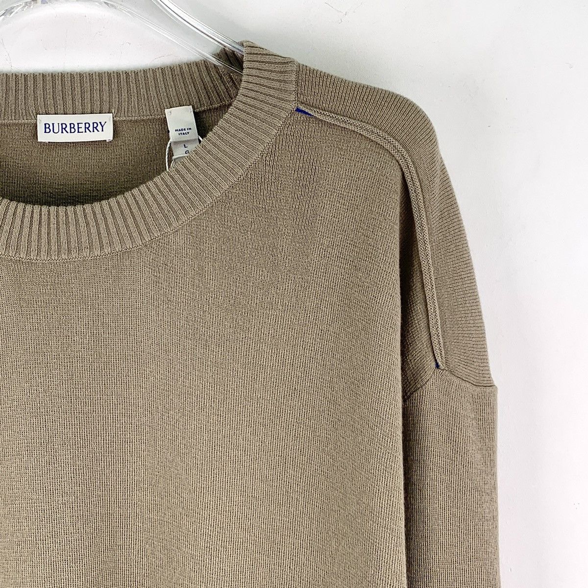 Burberry Burberry Brown Wool Crew Neck Long Sleeve Knit Sweater K26WX Size US L / EU 52-54 / 3 - 3 Thumbnail
