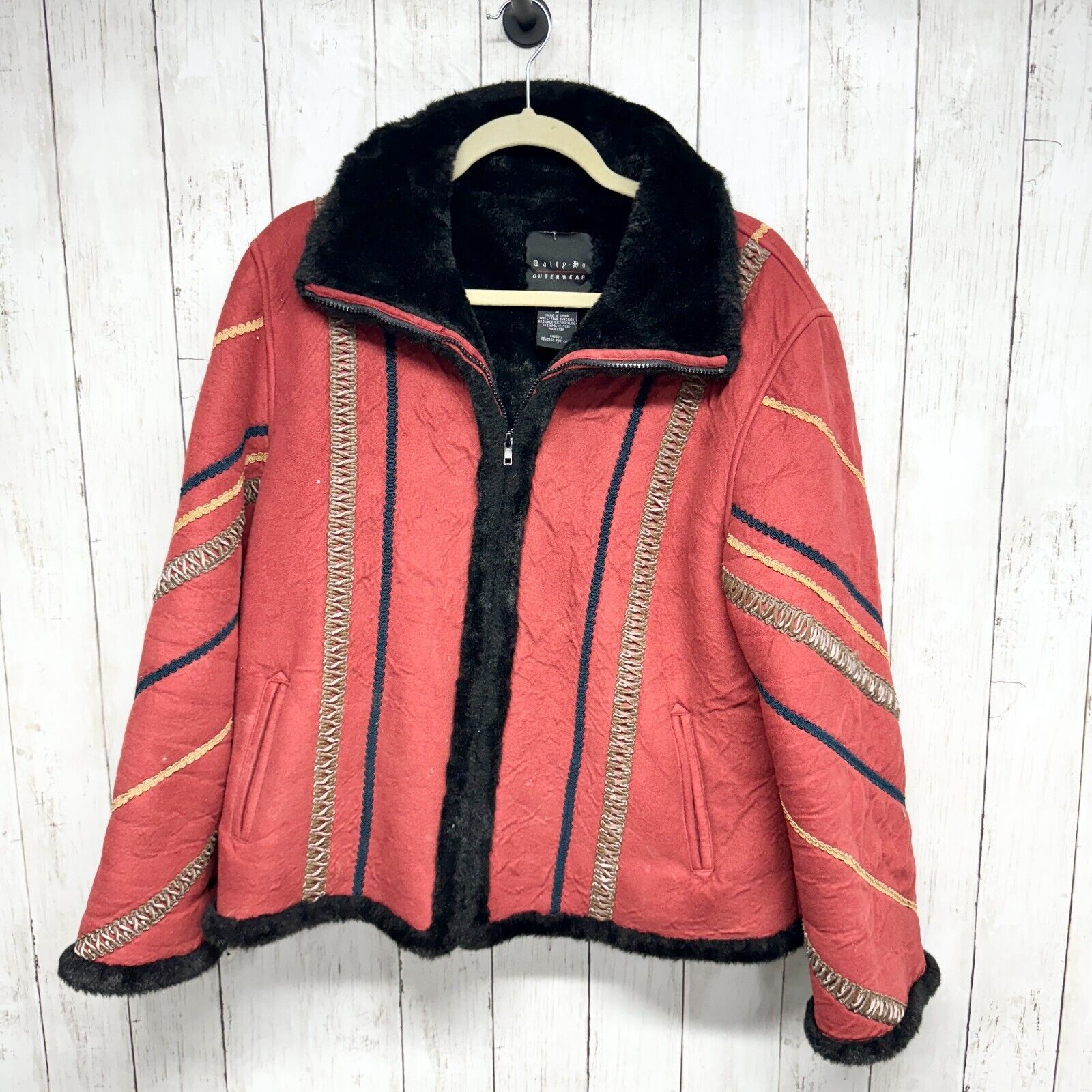 Vintage Tally Ho Jacket Size M Vintage Faux Sued Zip Up Stitched Size M / US 6-8 / IT 42-44 - 1 Thumbnail