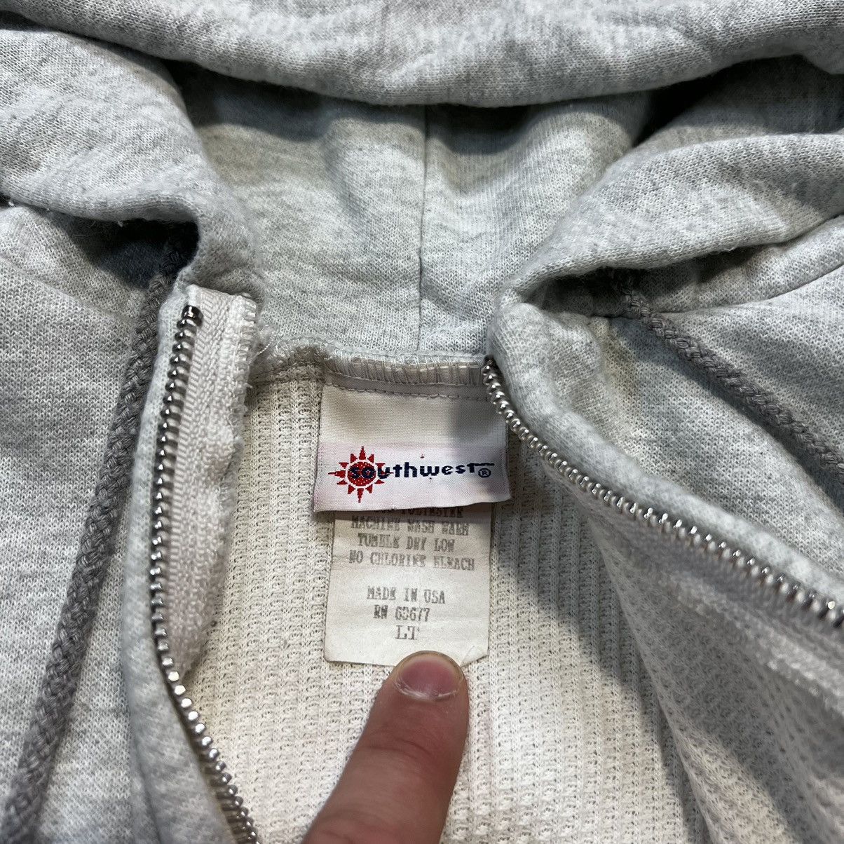 Vintage Vintage 80s Thermal Lined Zip Up Hoodie Boxy Double Layer Size US L / EU 52-54 / 3 - 9 Thumbnail
