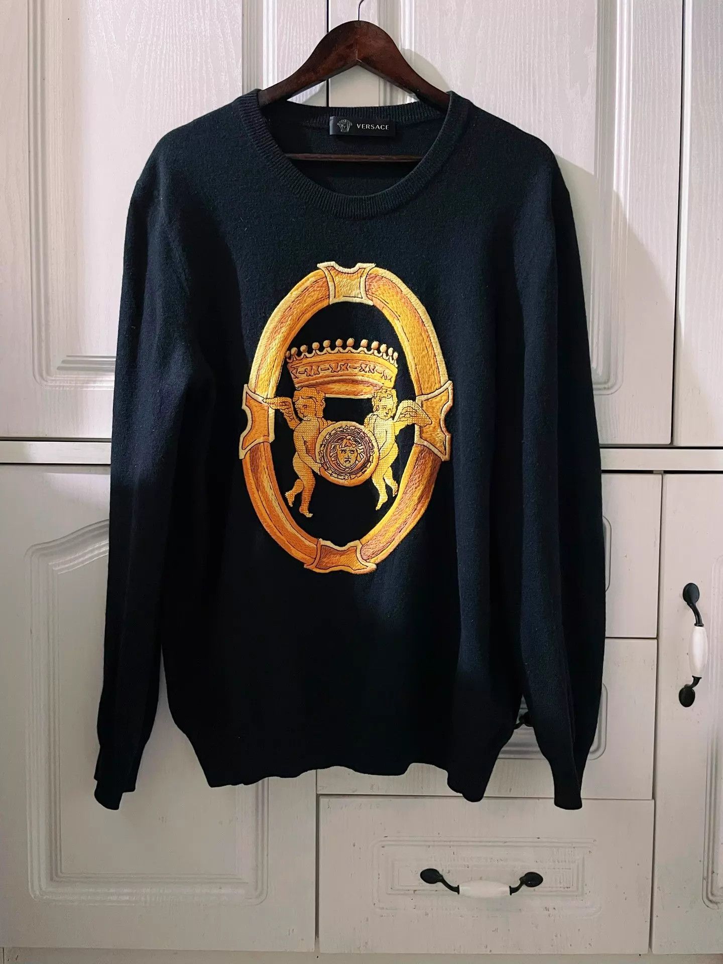 Versace Versace Classic Angel Medusa Intarsia Wool Knit Sweater XL Size US L / EU 52-54 / 3 - 1 Thumbnail