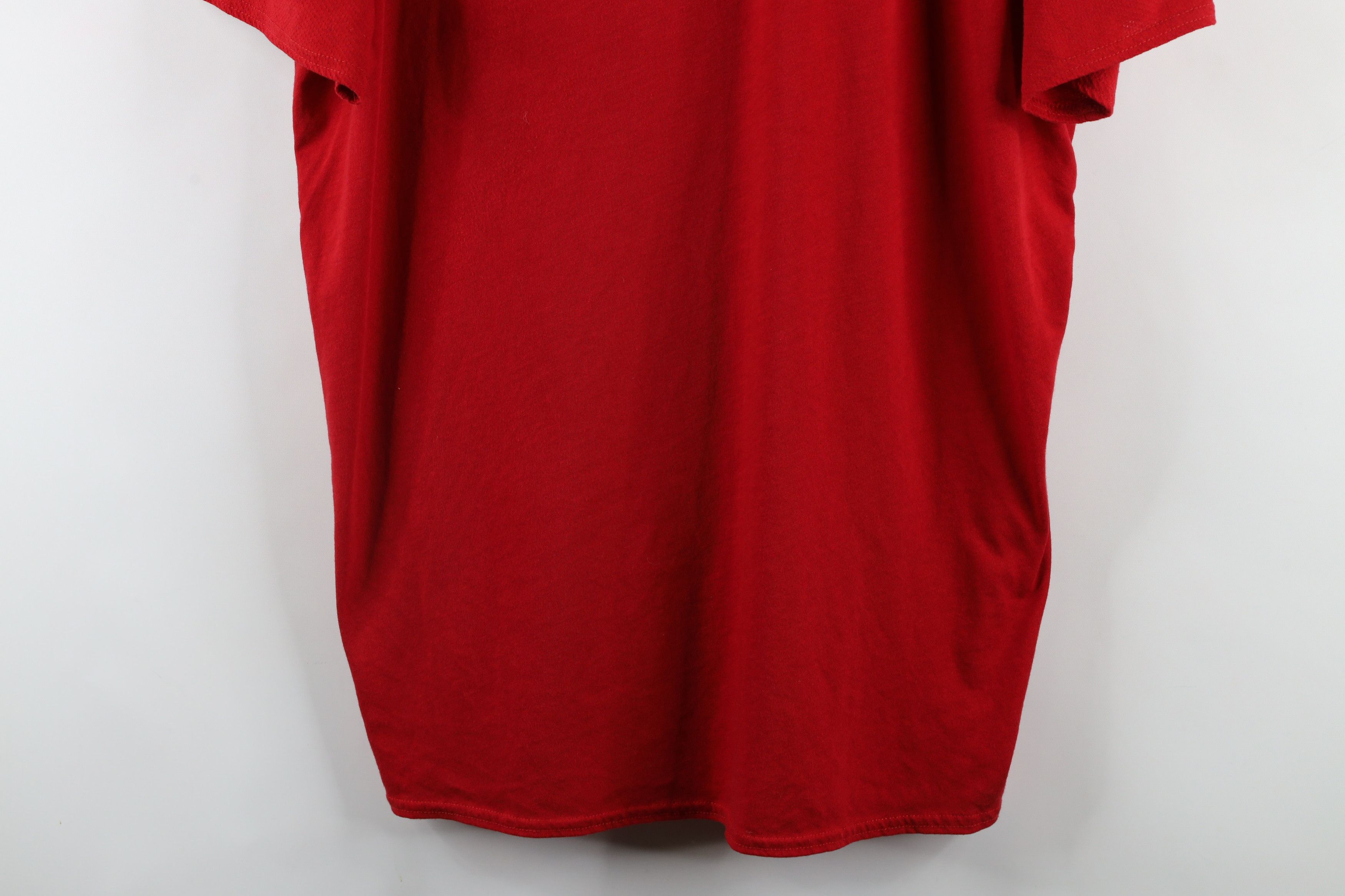 Nike × Vintage Nike Air Jordan Center Logo Knit Short Sleeve T-Shirt Red Size US XL / EU 56 / 4 - 3 Thumbnail