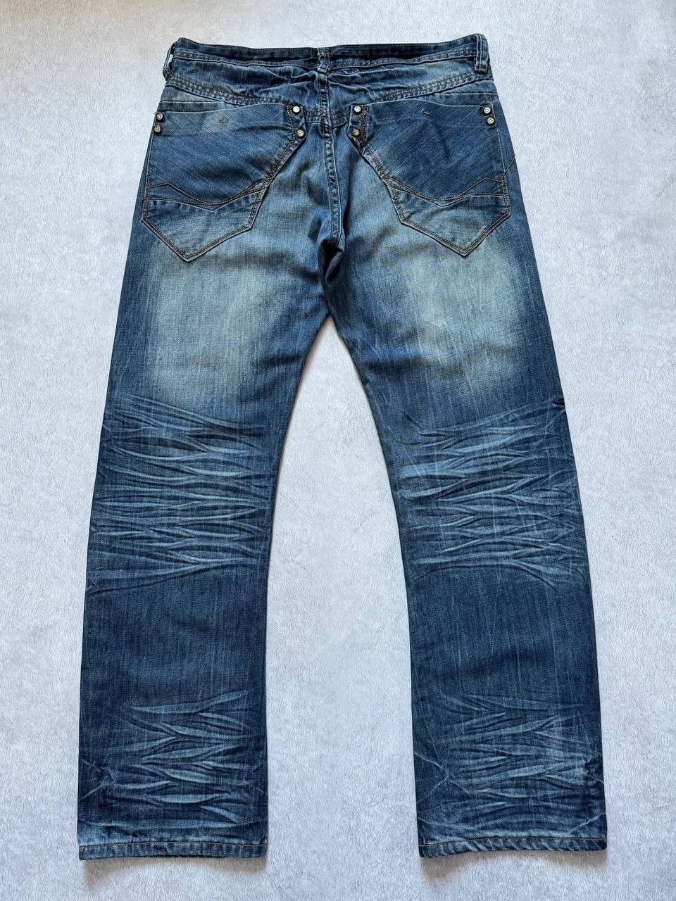 Japanese Brand Vintage Japanese Denim FLARE Faded BOOT CUT Distressed Jeans Size US 32 / EU 48 - 2 Thumbnail