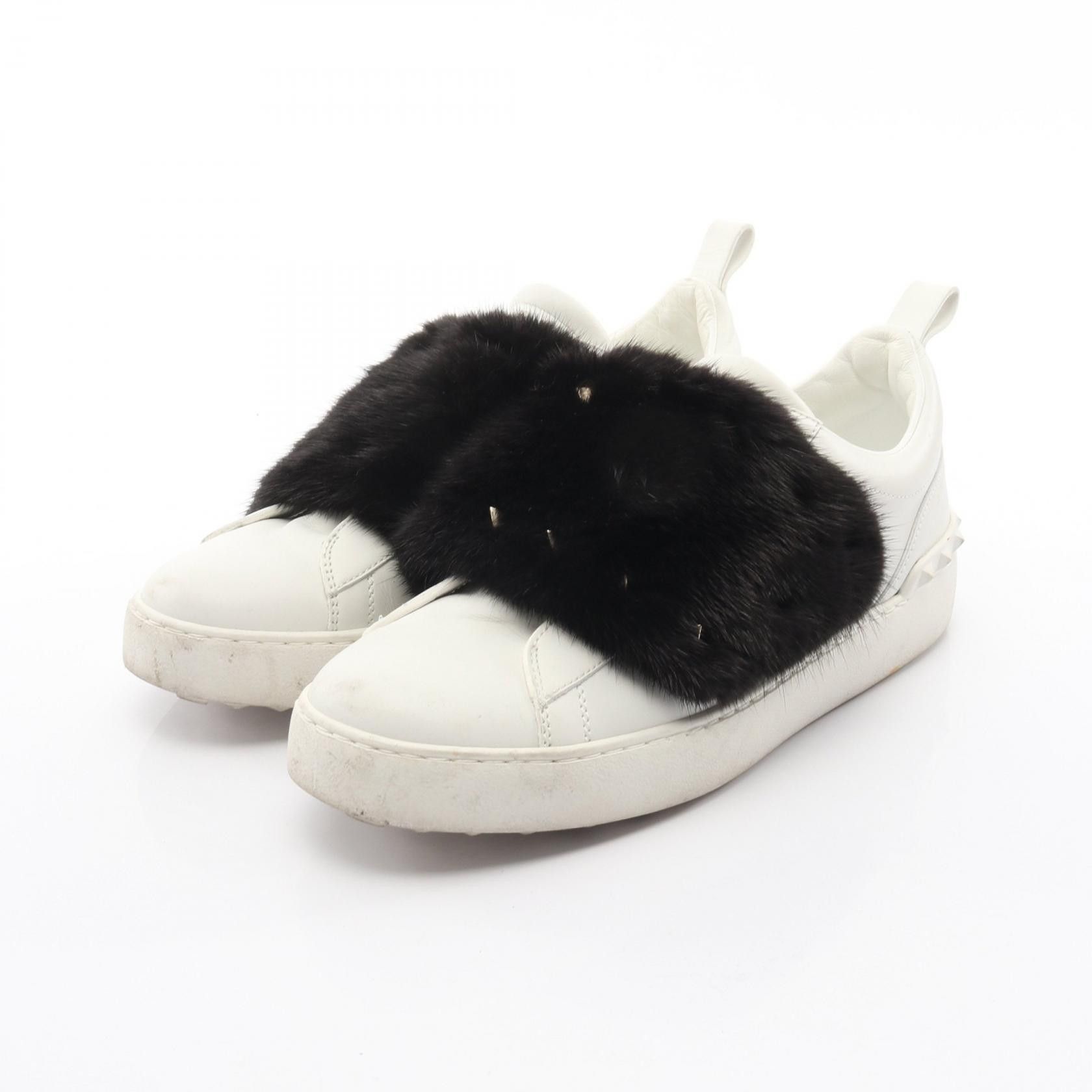 Valentino Valentino Valentino Garavani Leather Fur Slip On Leather Shoes NW2S0E11 DUTY FREE for USA Size ONE SIZE - 1 Thumbnail