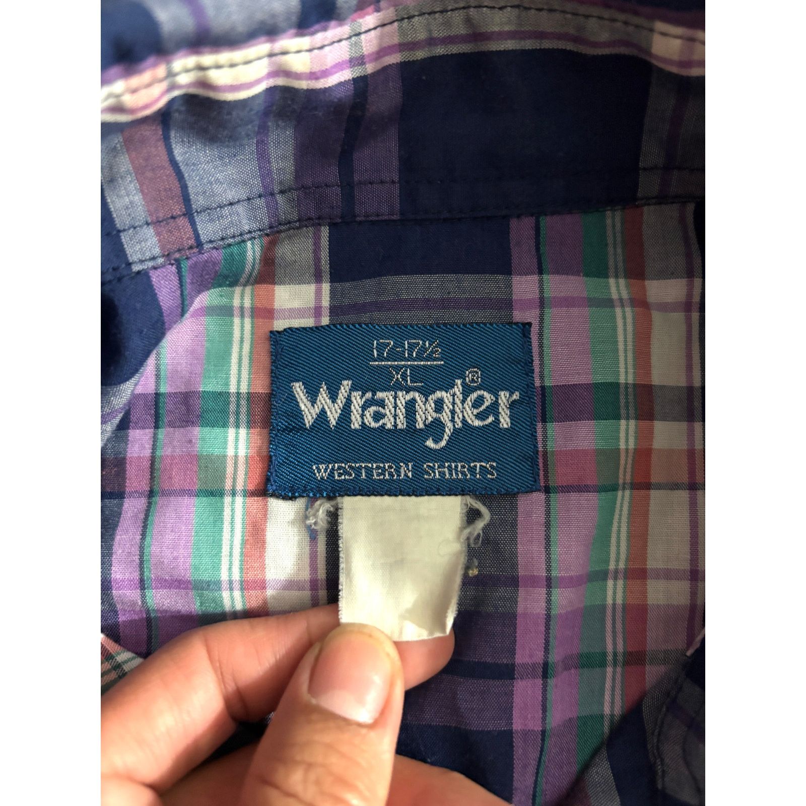 Wrangler Vintage Wrangler Western Pearl Snap Shirt Mens XL Plaid Size US XL / EU 56 / 4 - 3 Thumbnail
