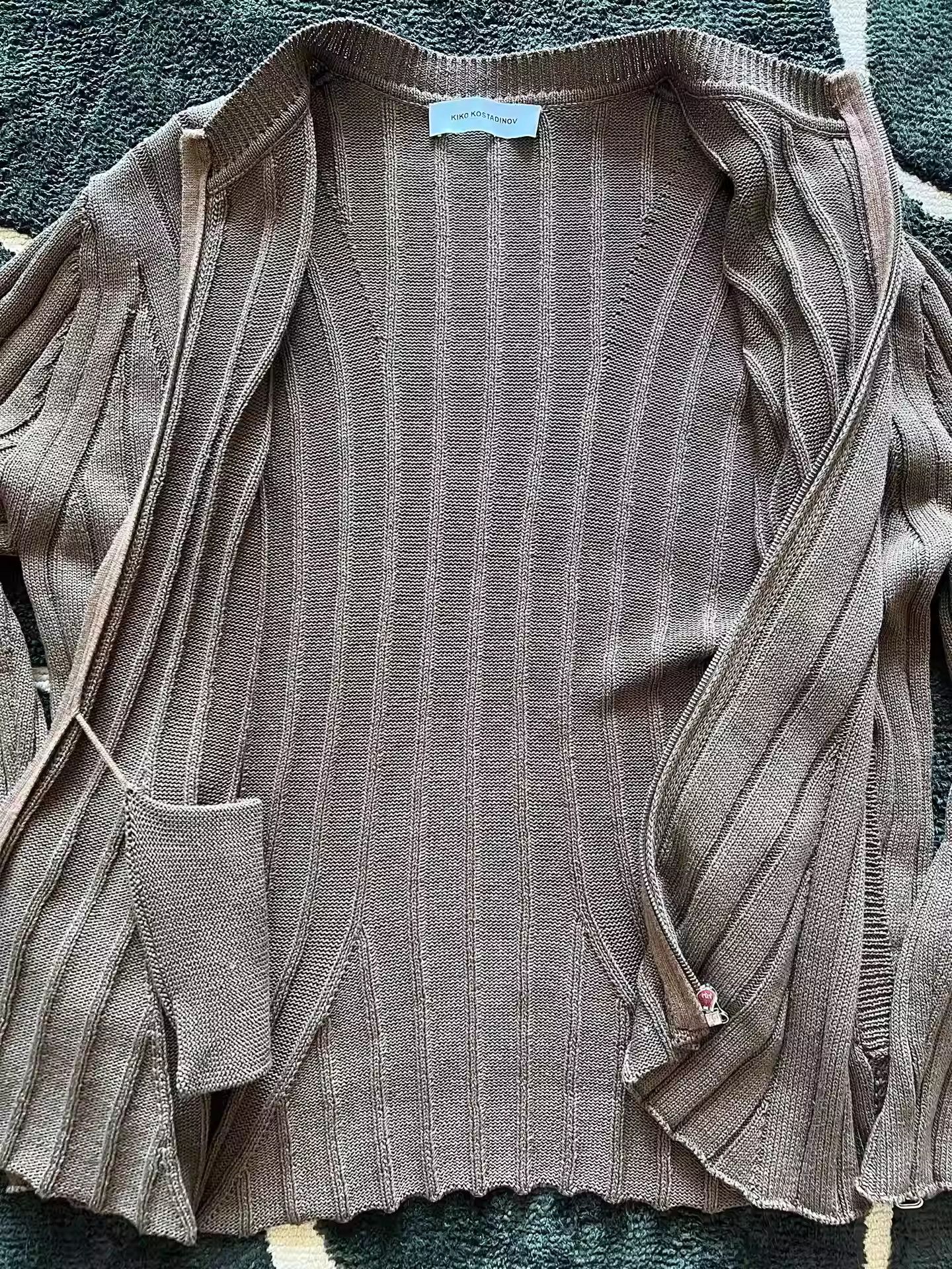 Kiko Kostadinov Kiko Kostadinov Brown Knit Cardigan Zipper Jacket Size US S / EU 44-46 / 1 - 4 Thumbnail