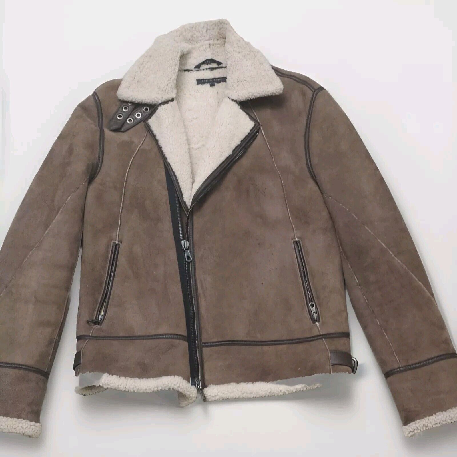 Rag & Bone Rag & Bone Vintage Shearling Lamb Suede Bomber Sz 40 $2295 Size US XXS / EU 40 - 3 Thumbnail