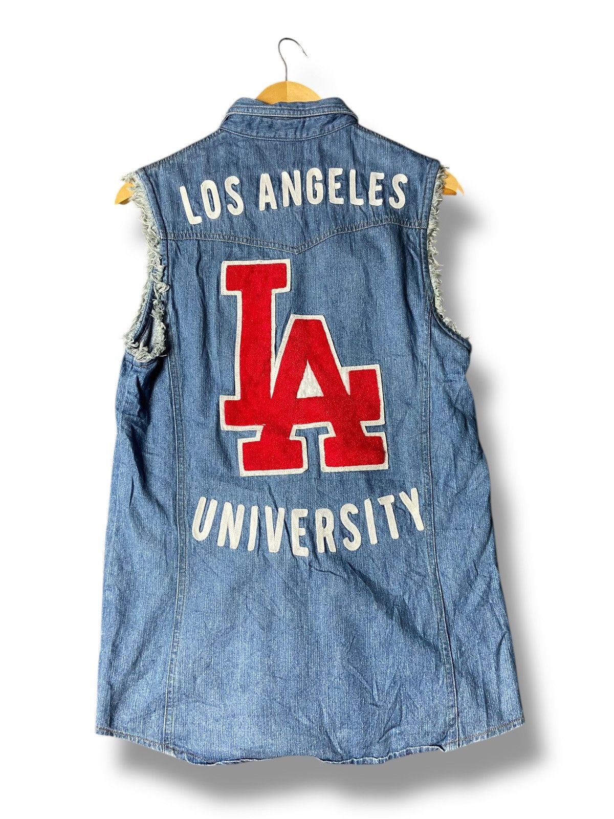Japanese Brand Coco & Lulu Embroidered Sleeveless Denim Jacket (164) Size S / US 4 / IT 40 - 5 Thumbnail
