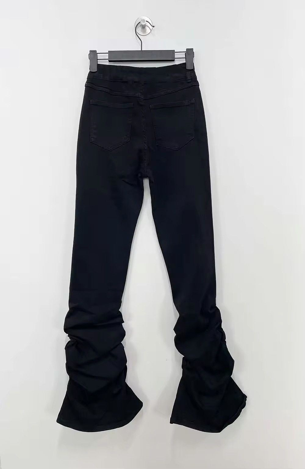Jean Black Ruched Flare Stretch Bootcut Jeans Size 26" / US 2 / IT 38 - 6 Thumbnail