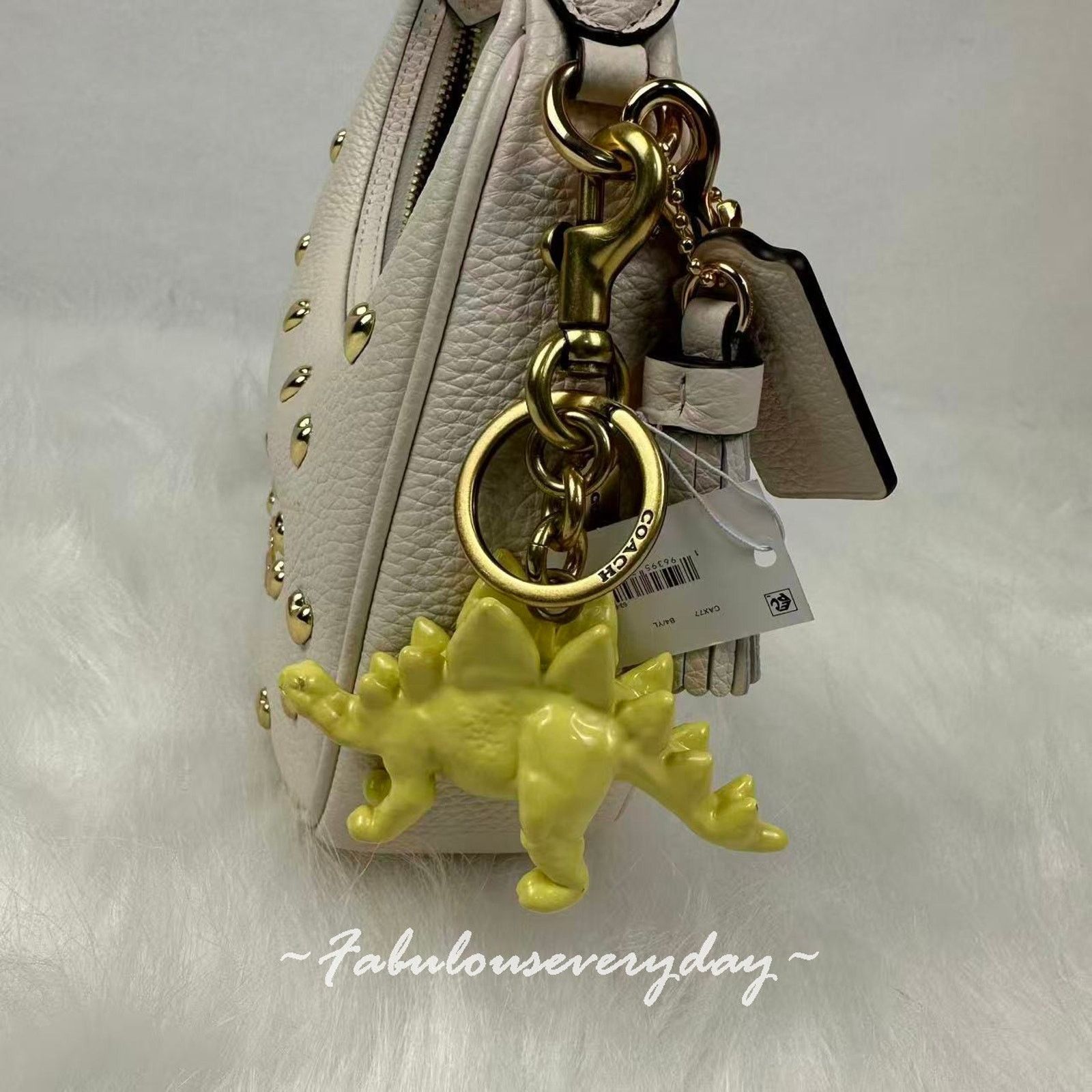 Coach COACH Stegosaurus Charm Key Ring FOB Enamel Brass/Yellow Size ONE SIZE - 5 Thumbnail