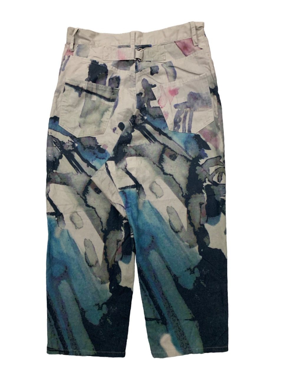 Japanese Brand 🐐90s YOHJI YAMAMOTO WATER COLOUR PANT Size US 31 - 2 Thumbnail
