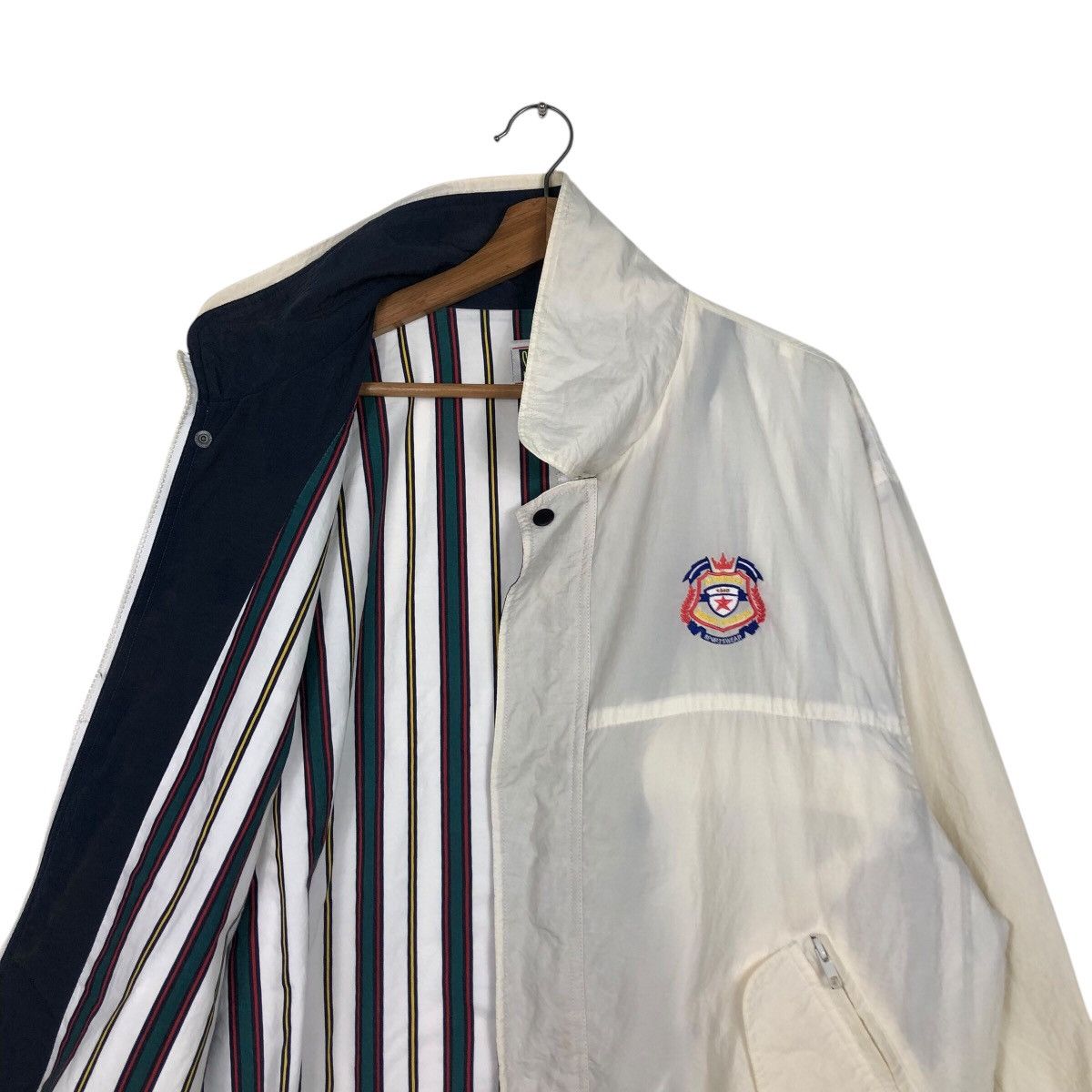 Japanese Brand × Vintage 📌Vintage Bomber Jacket Sport Striped Blanket Issey Miyake Size US M / EU 48-50 / 2 - 13 Thumbnail