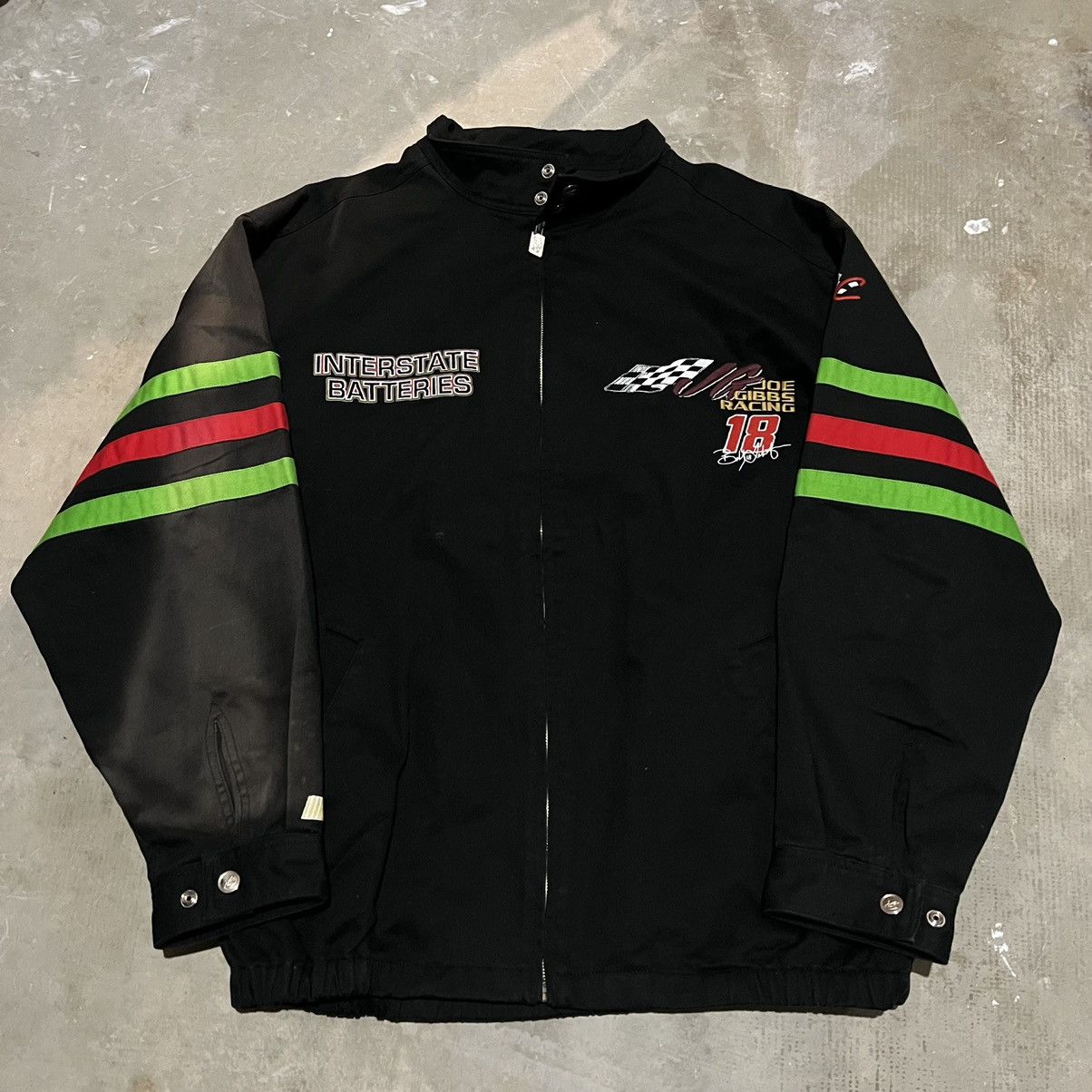 image of Crazy 90's 18 Nascar Racing Jacket in Black, Men's (Size XL)