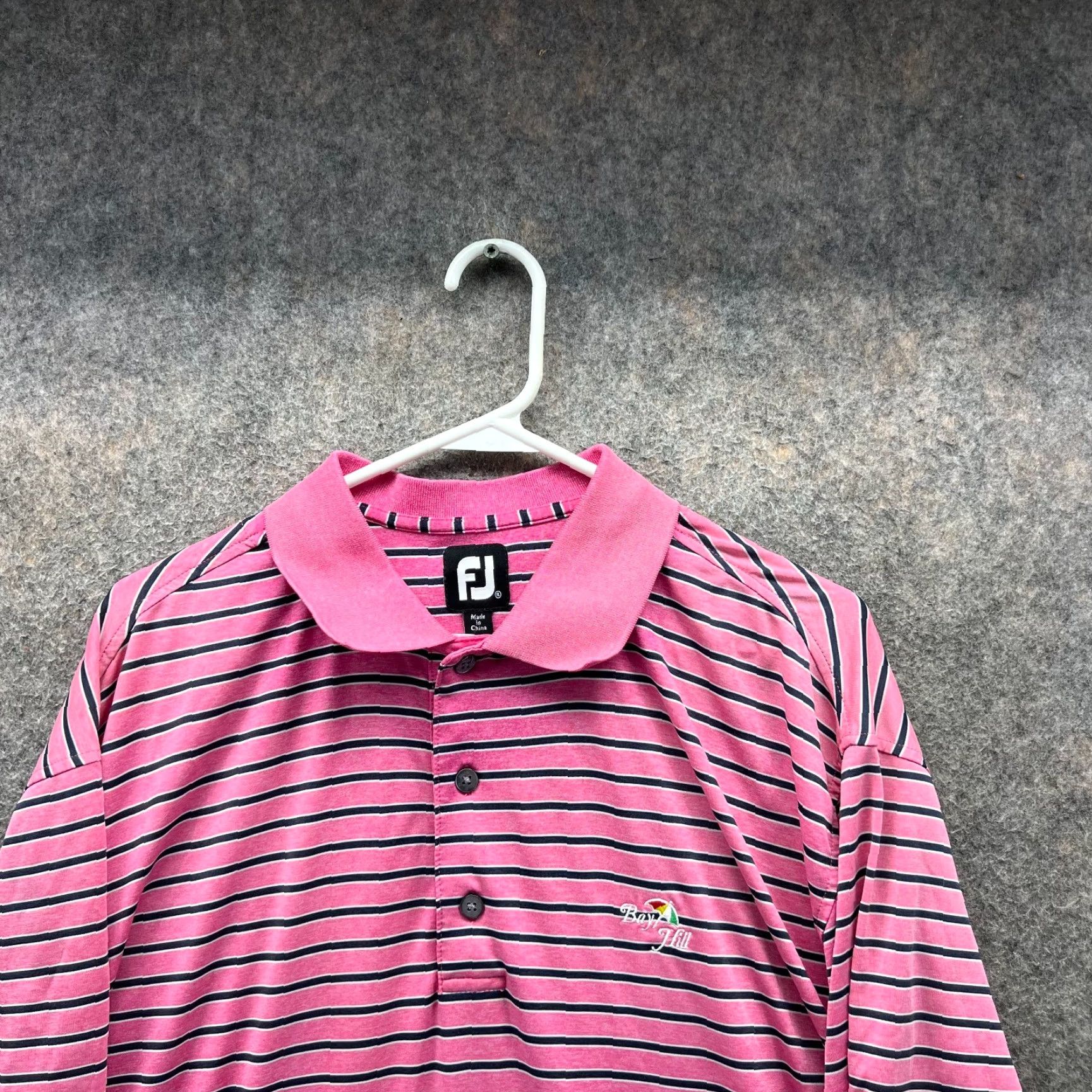 Footjoy VINTAGE FootJoy Polo Shirt Men XL Pink Stripes Golf Bay Hill Logo Shirt Size US XL / EU 56 / 4 - 6 Thumbnail