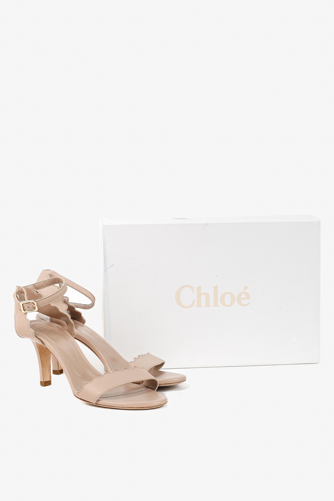 Chloe Chloe Lauren "Light Pastel" Nappa Leather Scalloped Sandals Size US 5.5 / IT 35.5 - 11 Thumbnail
