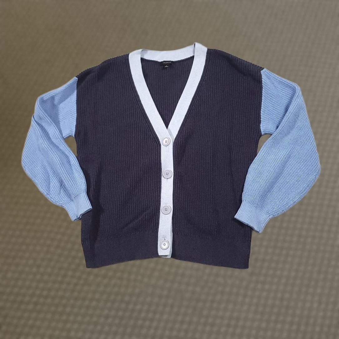 Talbots Talbots Cardigan Sweater Womens Large Blue Colorblock Pima Cotton Career Shirt Mens? Size L / US 10 / IT 46 - 1 Thumbnail