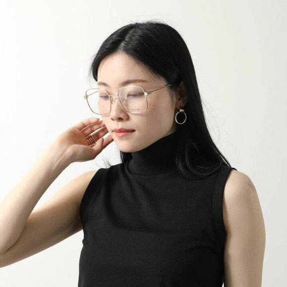 Bottega Veneta Bottega Veneta BV1049O 002 Eyeglasses Gold 56mm Square Frame Size ONE SIZE - 4 Thumbnail