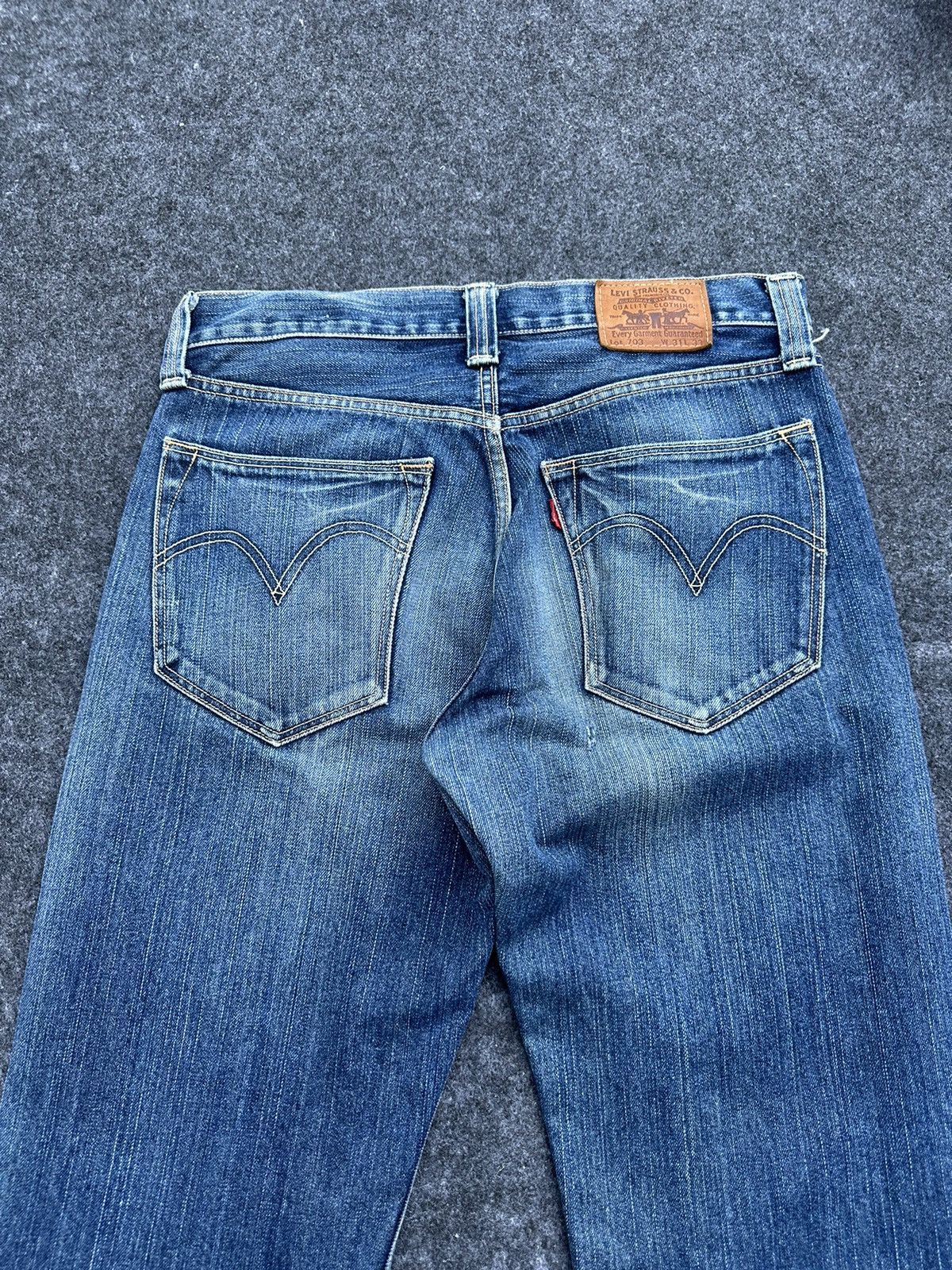 Levi's Y2k Levis 703 Faded Blue Washed Vintage Denim 31x33 D44 Size US 31 - 4 Thumbnail