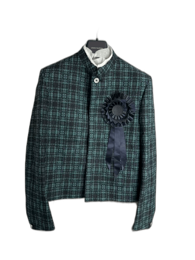 Louis Vuitton Louis Vuitton Green Plaid Jacket with Logo-yf Size US L / EU 52-54 / 3 - 1 Thumbnail