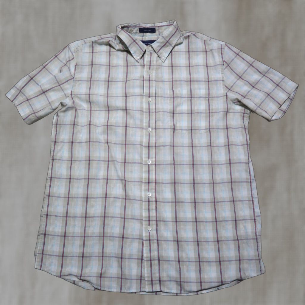 Vintage Saddlebred Button-Down Shirt Tan Beige Plaid Checkered Short Sleeve Pocket Men L Large Shirt Mens Button-Up Casual Workwear 90s? Size US L / EU 52-54 / 3 - 1 Thumbnail