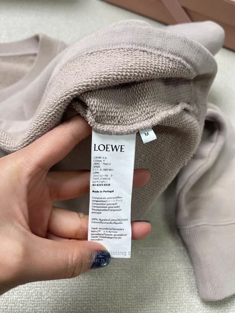 Loewe Loewe Solid Color Loose Printed Long Sleeve Hoodie Size M / US 6-8 / IT 42-44 - 3 Thumbnail