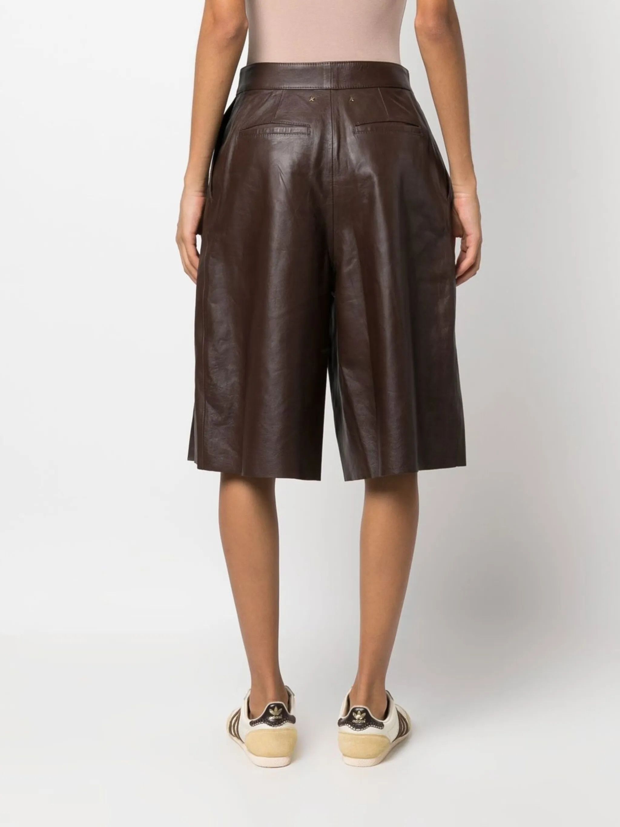 Golden Goose o1y0725 Leather Short in Dark Brown Size 27" / US 4 / IT 40 - 4 Thumbnail