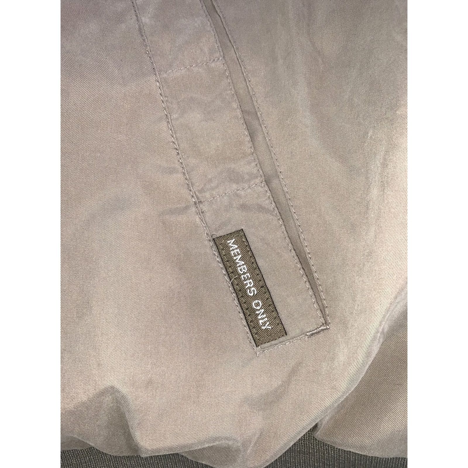 Members Only VINTAGE Members Only Bomber Jacket Unisex Medium Tan Brown Flower Patch 90s Retro Style Casual Fall Spring Jacket Mens Womens Size M / US 6-8 / IT 42-44 - 3 Thumbnail