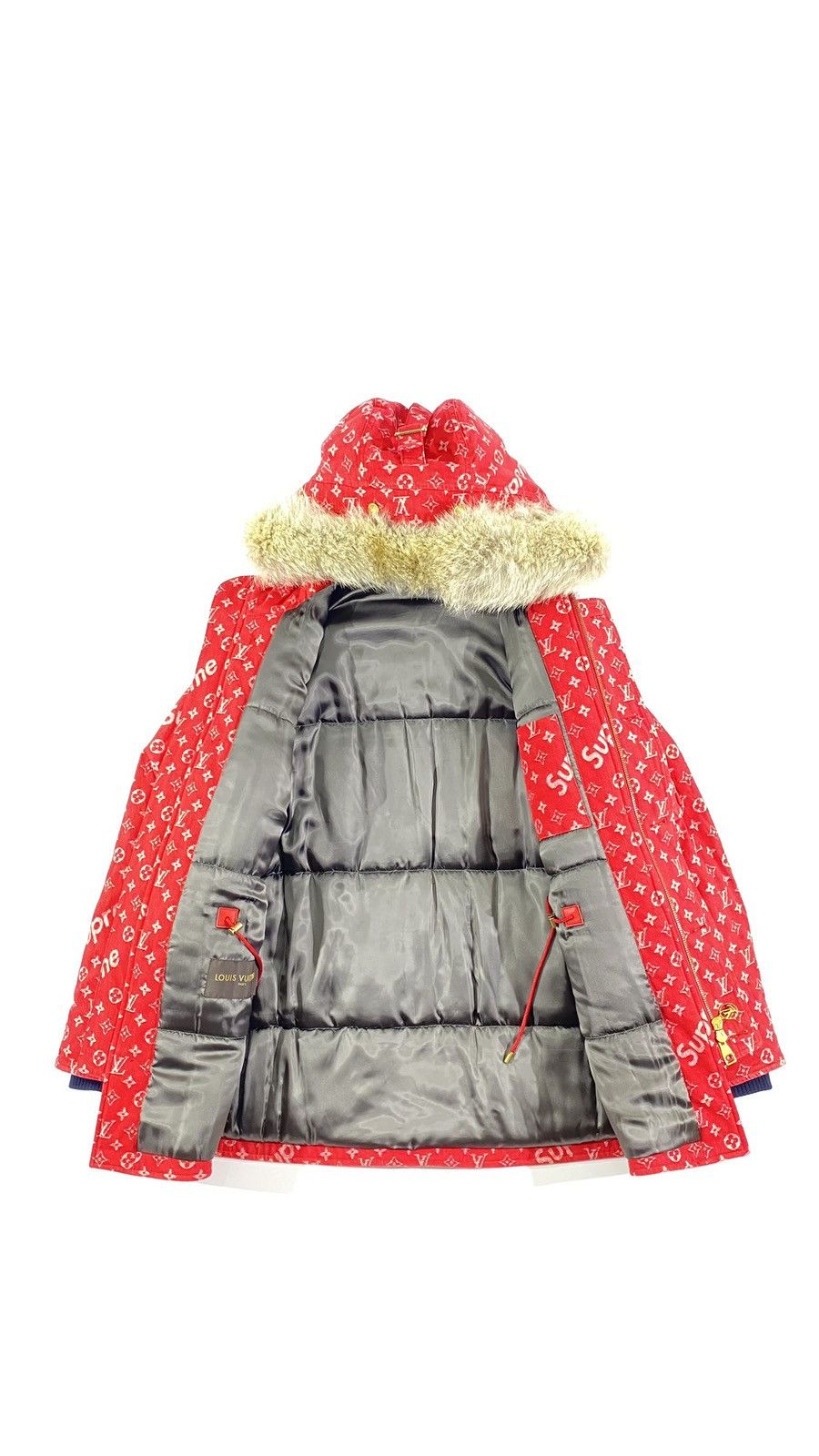 Louis Vuitton × Supreme Louis Vuitton X SUPREME 1 OF 1 Unreleased Sample Red Parka Size US M / EU 48-50 / 2 - 6 Thumbnail