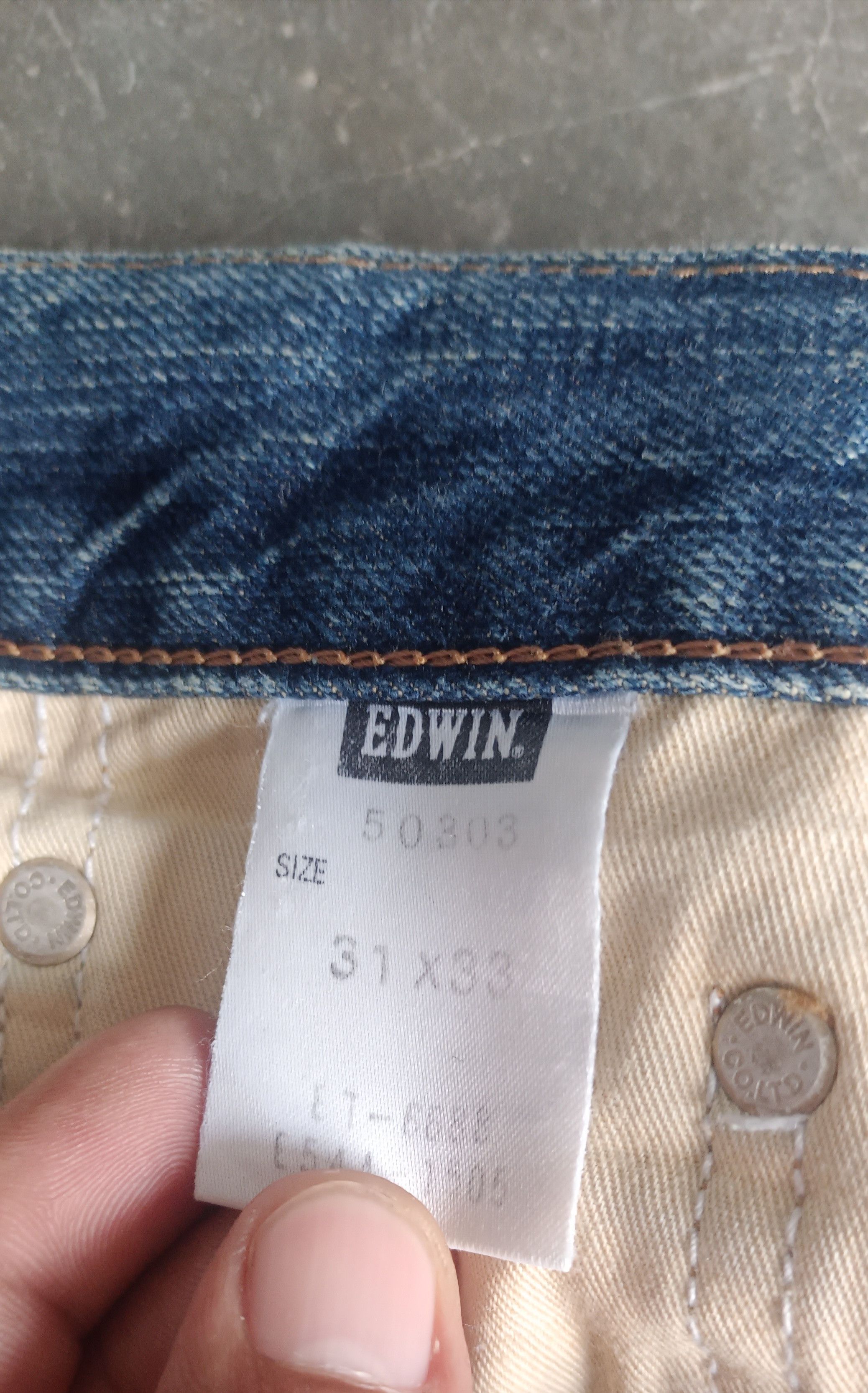 Edwin × Vintage Vintage💥 Edwin 503 REBEL Regular Distressed jeans Size US 31 - 14 Thumbnail