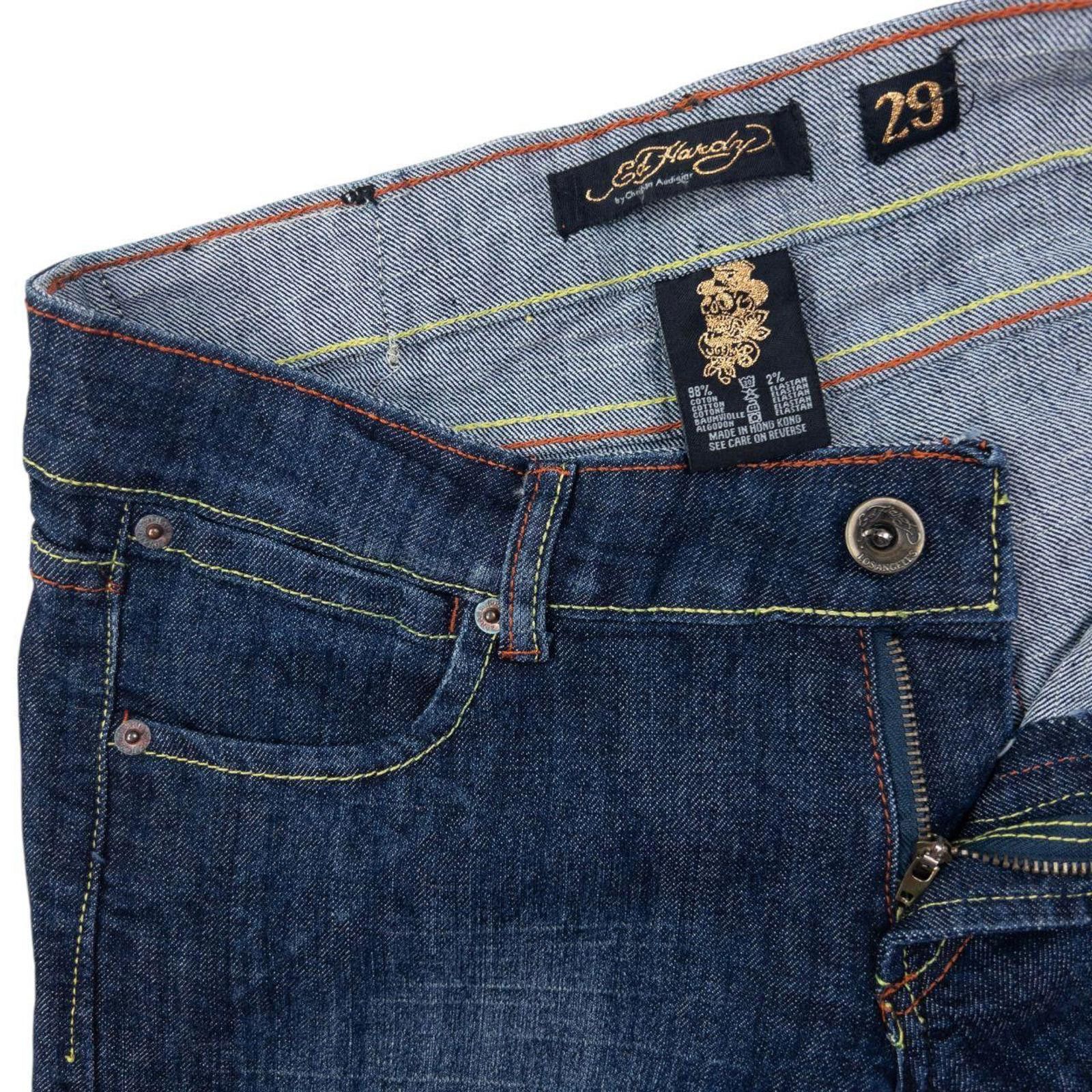 Ed Hardy Vintage 2000s Ed Hardy Skull Low Rise Denim Jeans Size W31 Size 31" - 5 Thumbnail