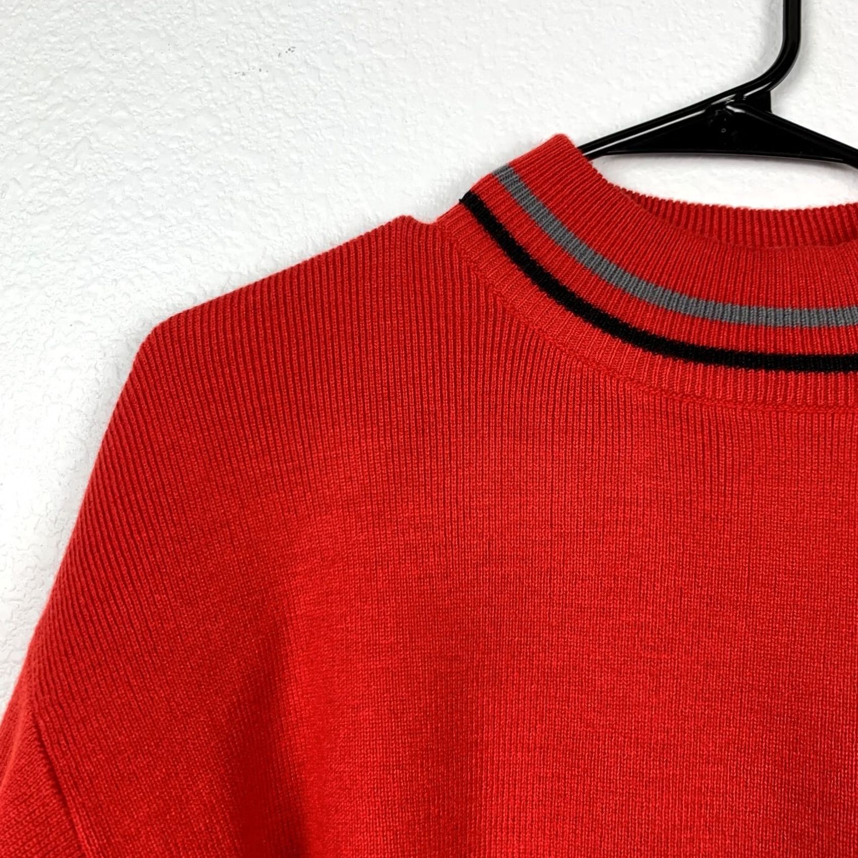 Vintage Vintage Pasta Red Striped Mockneck Acrylic Sweater M Womens 90s 80s Grunge Size M / US 6-8 / IT 42-44 - 2 Thumbnail