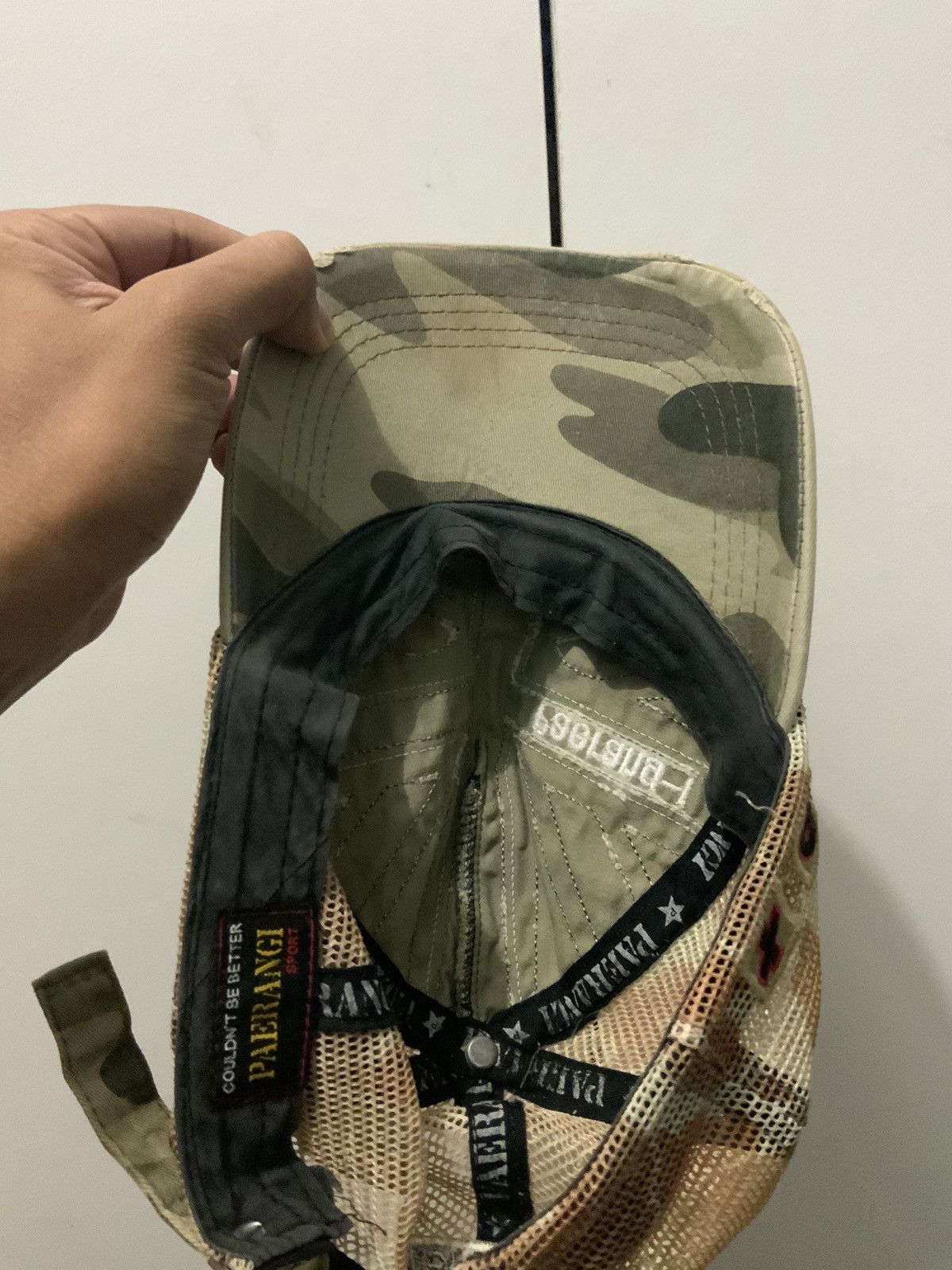 If Six Was Nine Paerang-i Distressed Camo Trucker Hat Size ONE SIZE - 8 Thumbnail