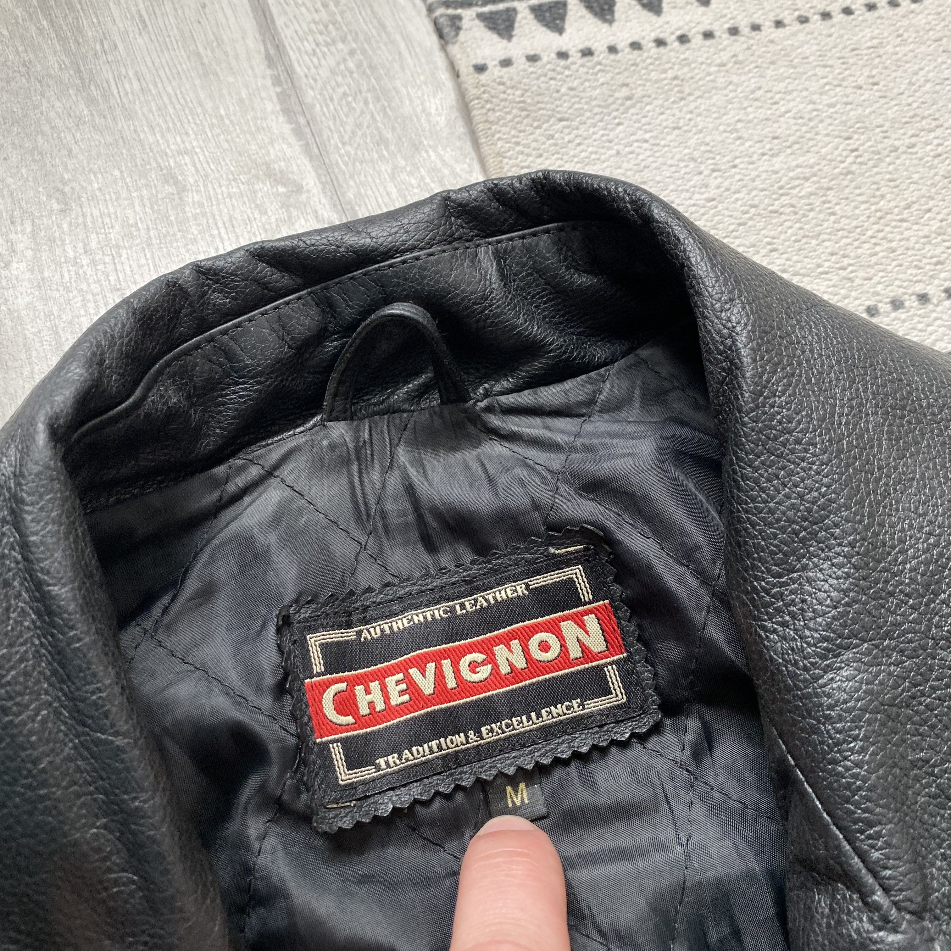 Chevignon Vintage 90s Heavyl Leather Jacket USA Marlboro Chevignon Size US M / EU 48-50 / 2 - 3 Thumbnail