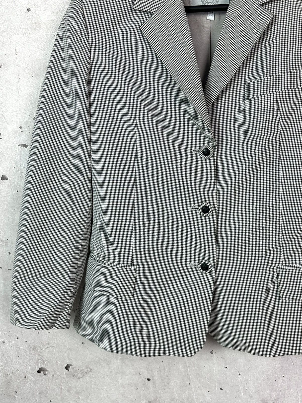 Versace Jeans Couture × Vintage Versace Jeans Couture Vintage Mini Check Print Cotton Blazer Size M / US 6-8 / IT 42-44 - 4 Thumbnail