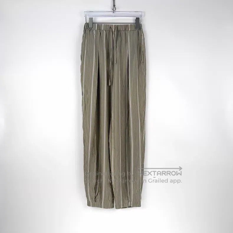 Loewe Loewe size M Gray Striped Classic Logo Silk Pants Size 23" - 3 Thumbnail