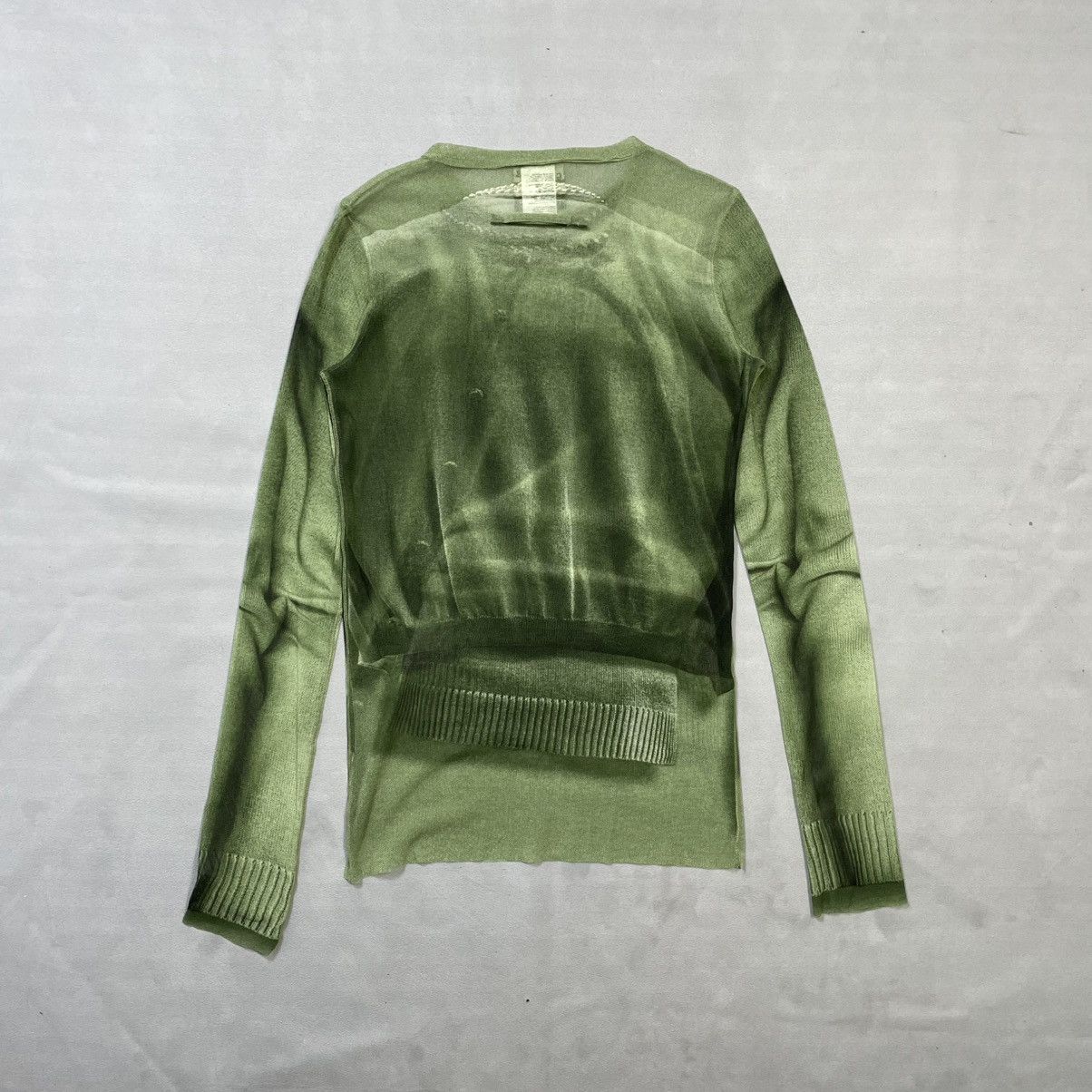 Jean Paul Gaultier JEAN PAUL GAULTIER GREEN SHEER MESH TROMPE L’OEIL TOP Size M / US 6-8 / IT 42-44 - 9 Thumbnail