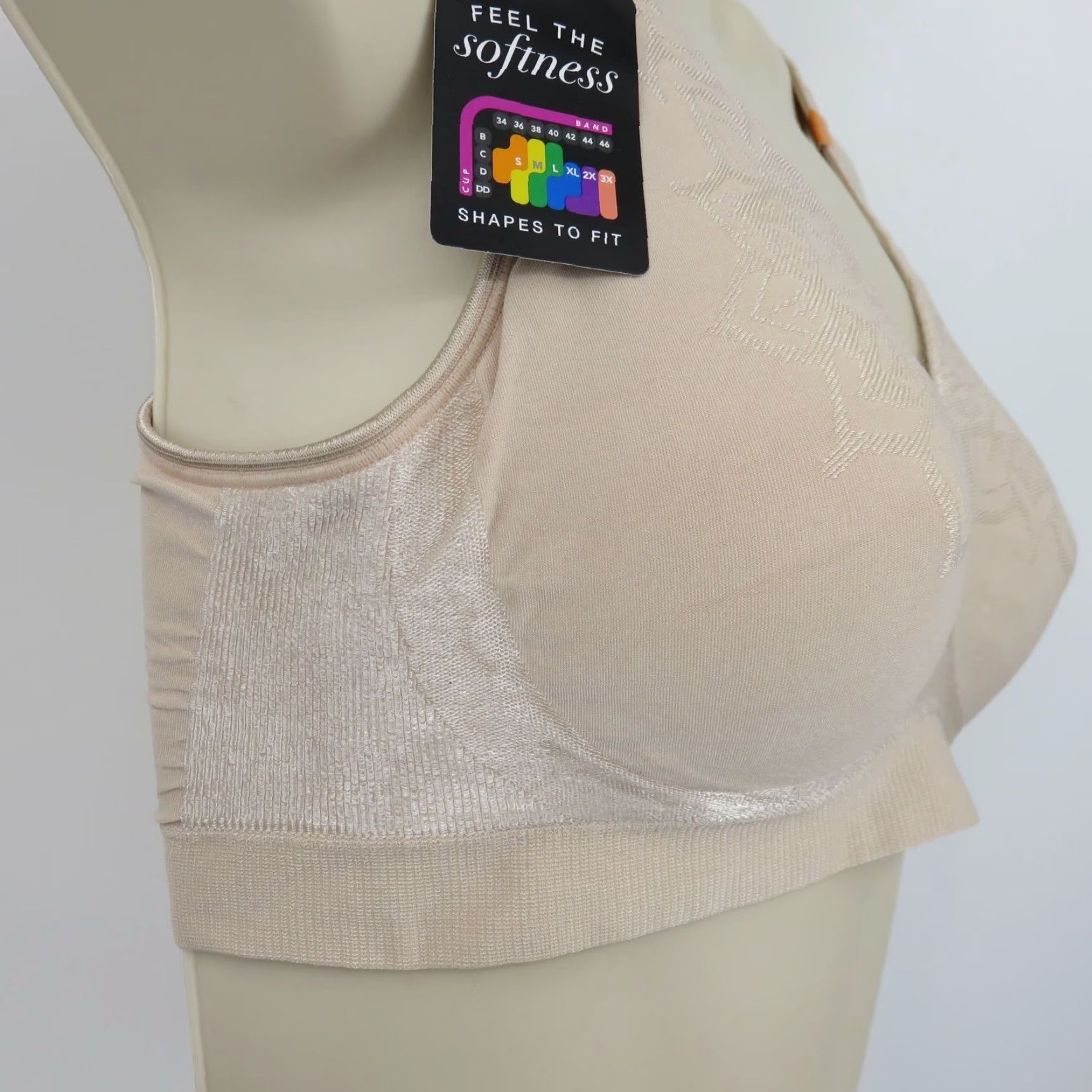 Vintage Bali Women Small DF3484 ComfortRevolution ComfortFlex Wirefree Bra Beige NEW Size ONE SIZE - 3 Thumbnail