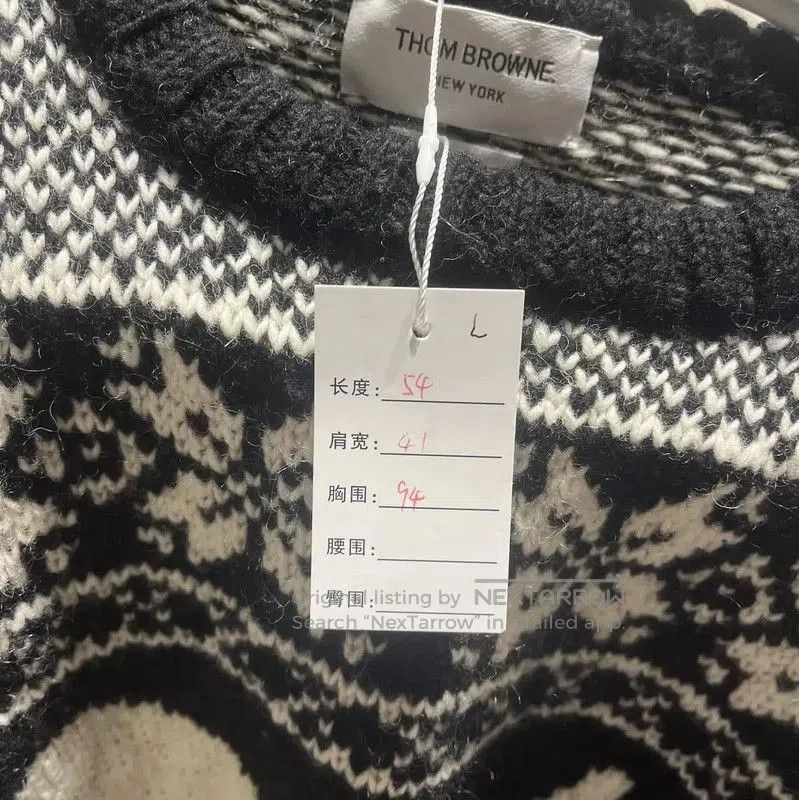 Thom Browne Thom Browne Black Wool Patterned Sweater for Women . Size S / US 4 / IT 40 - 8 Thumbnail