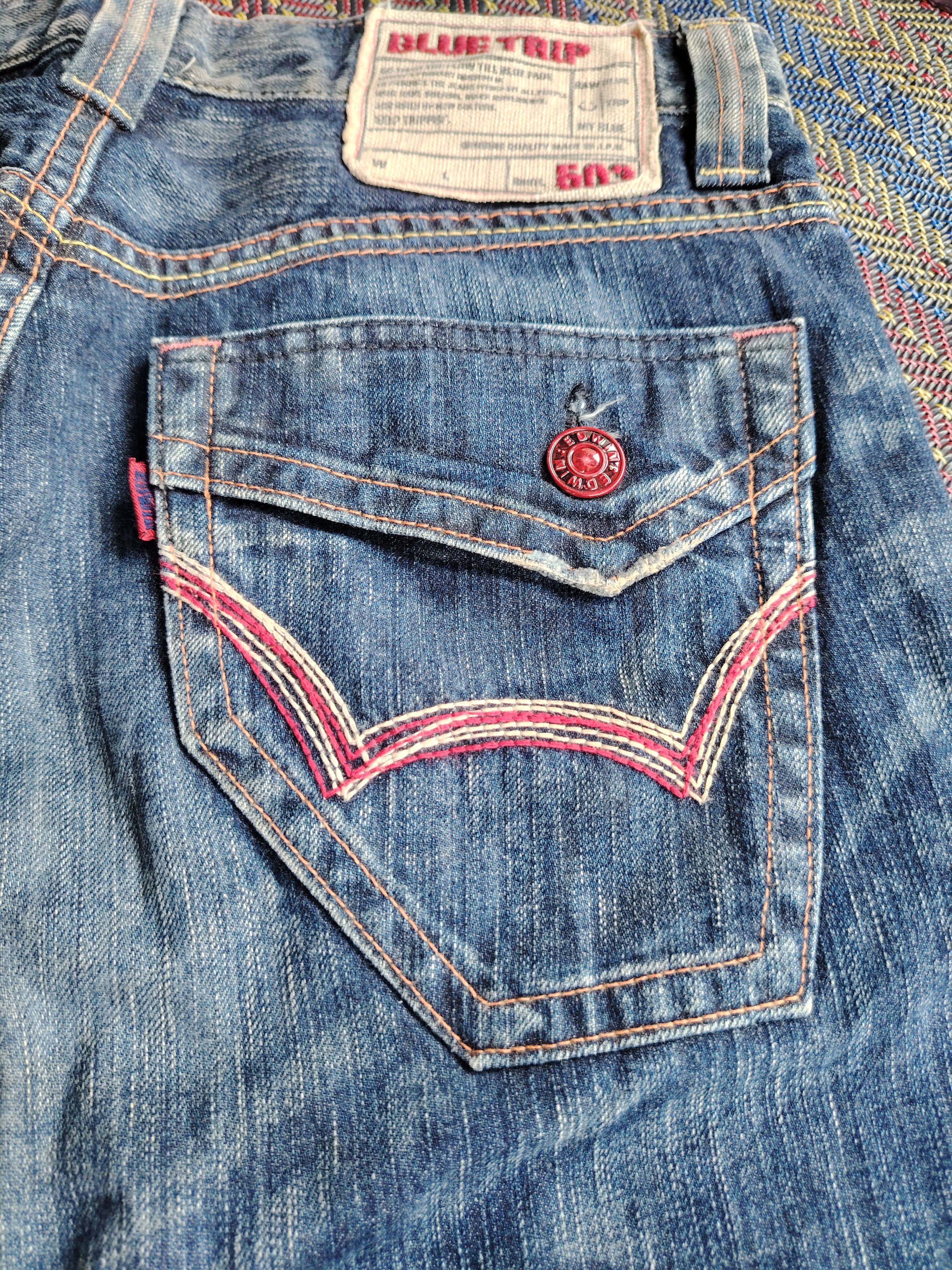 Edwin 💥FLARE💥VINTAGE EDWIN 503 BLUE TRIP DISTRESSED DENIM Size US 32 / EU 48 - 14 Thumbnail