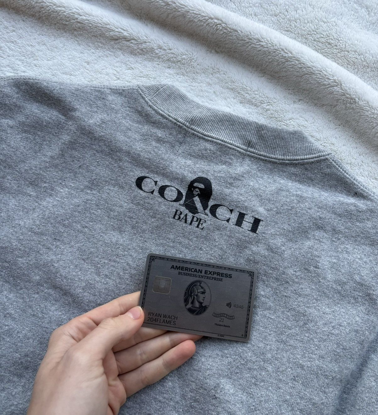 Bape Bape x Coach Grey Logo Crewneck Size US M / EU 48-50 / 2 - 6 Thumbnail