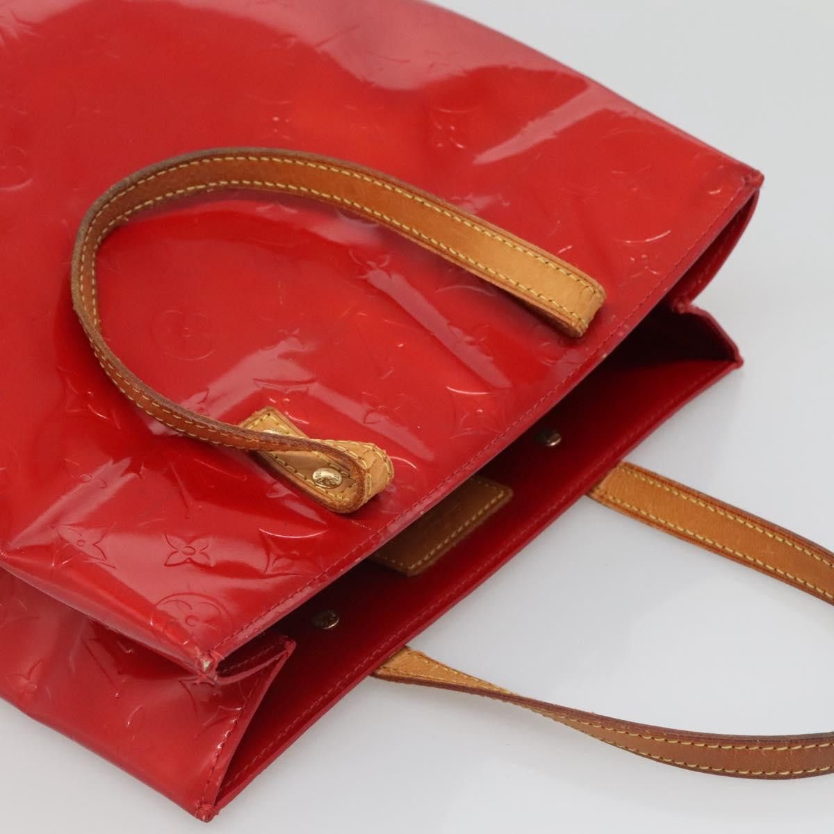 Louis Vuitton LOUIS VUITTON Monogram Vernis Reade MM Hand Bag Red Rouge Size ONE SIZE - 6 Thumbnail