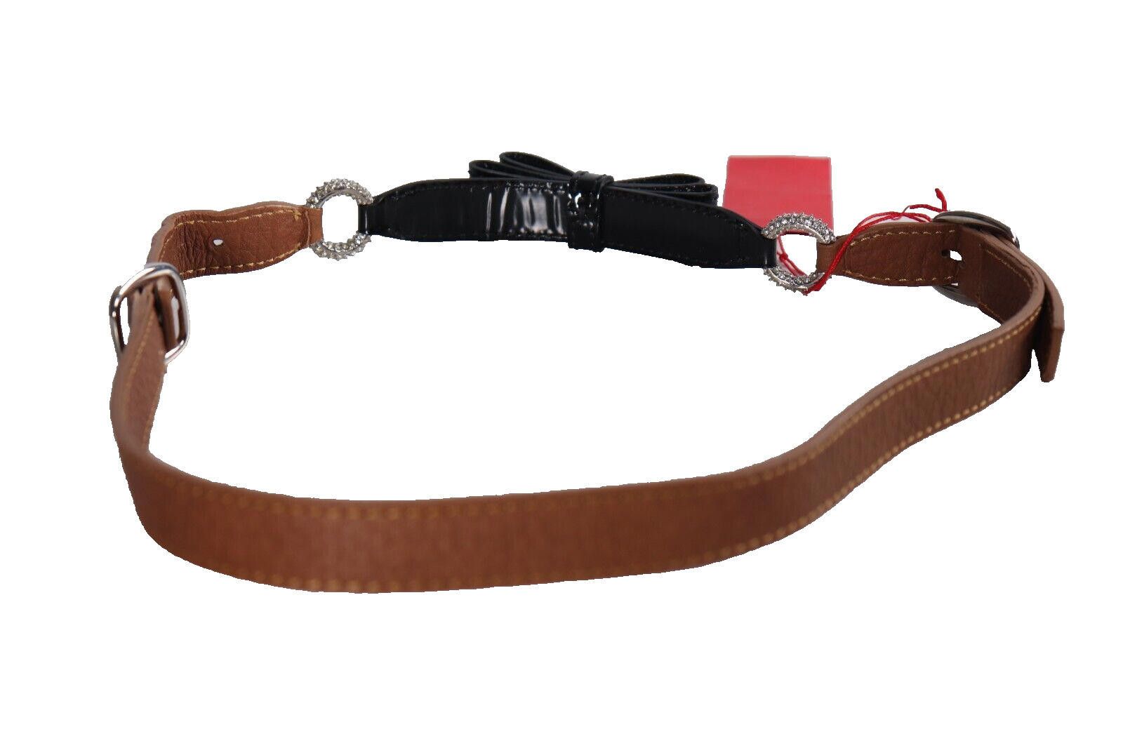 Valentino Valentino Size 32" Brown Black Belt Patent Bow Leather NWT Size ONE SIZE - 9 Thumbnail